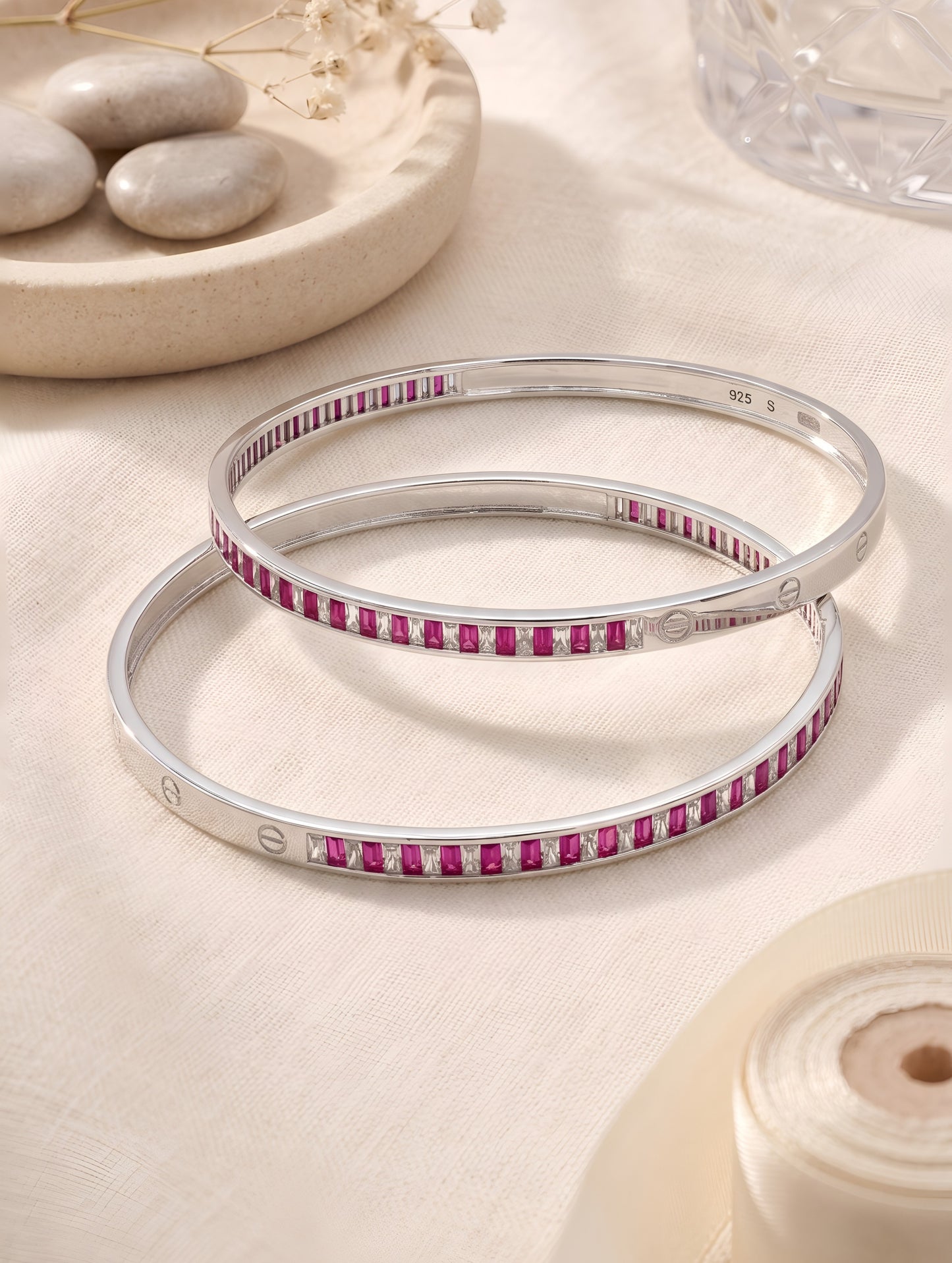 Ruby Radiance Eternity Bangles