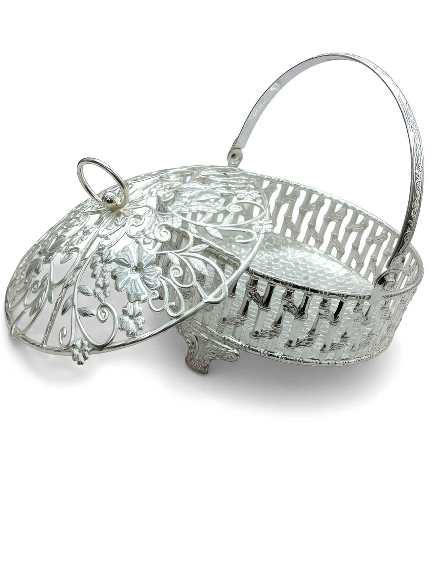 Silver Coated Imperial Filigree Basket
