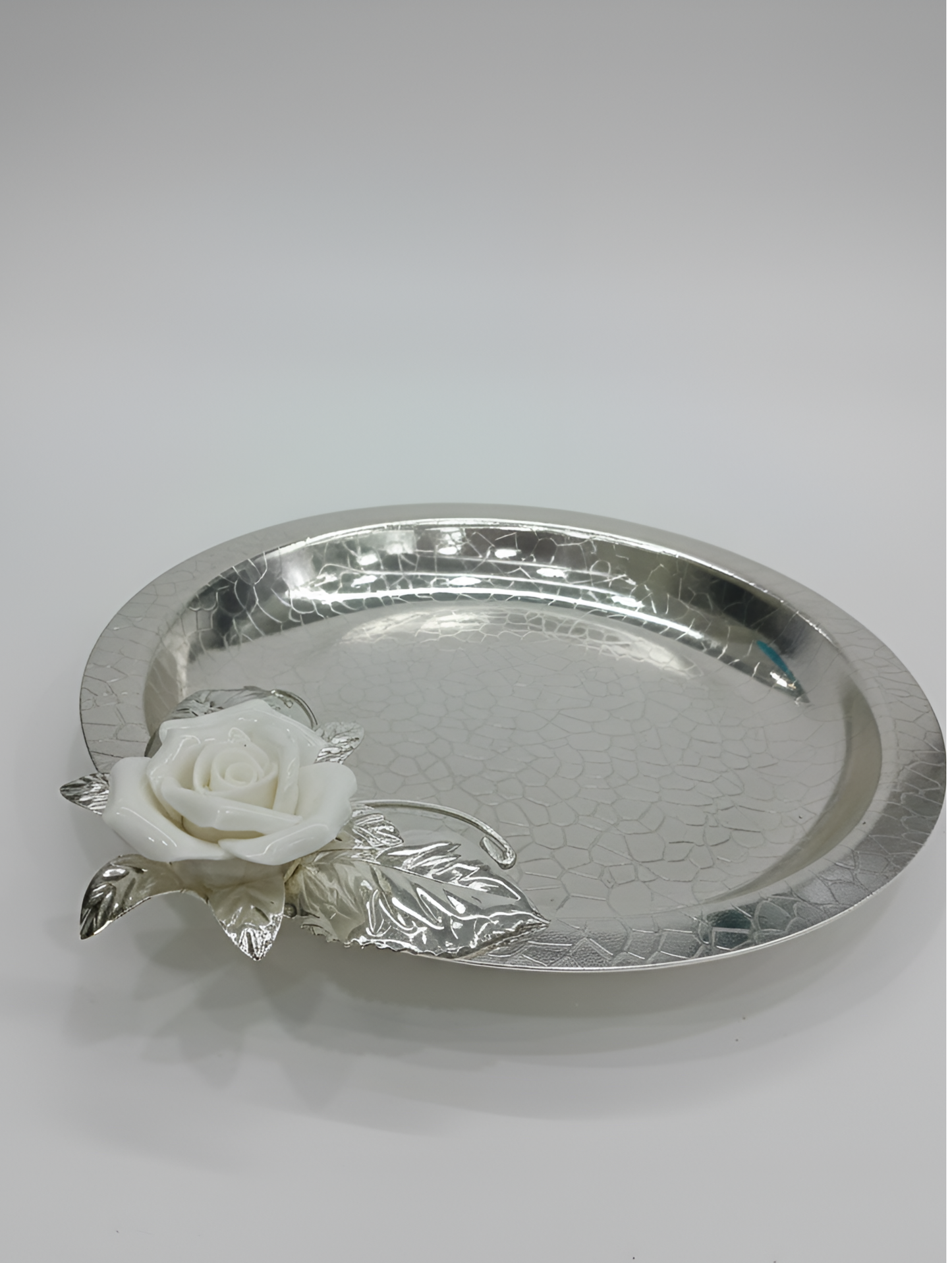 Silver Coated Rose Decorative Tray