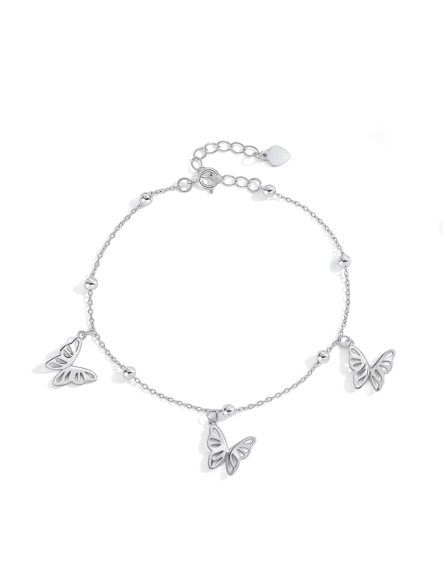 SILVER BUTTERFLY CHARM BRACELET