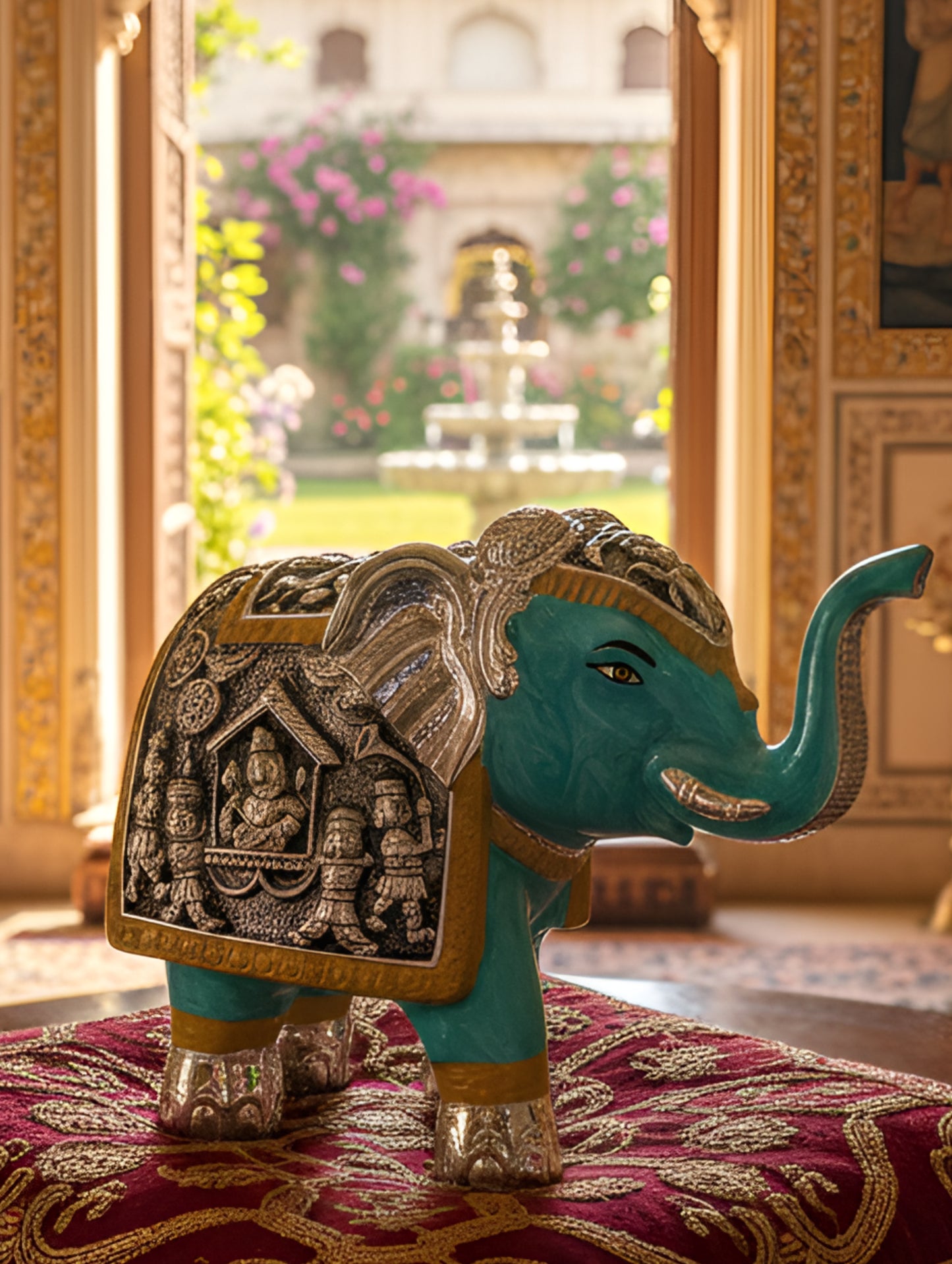 Silver Coated Elephant Figurine