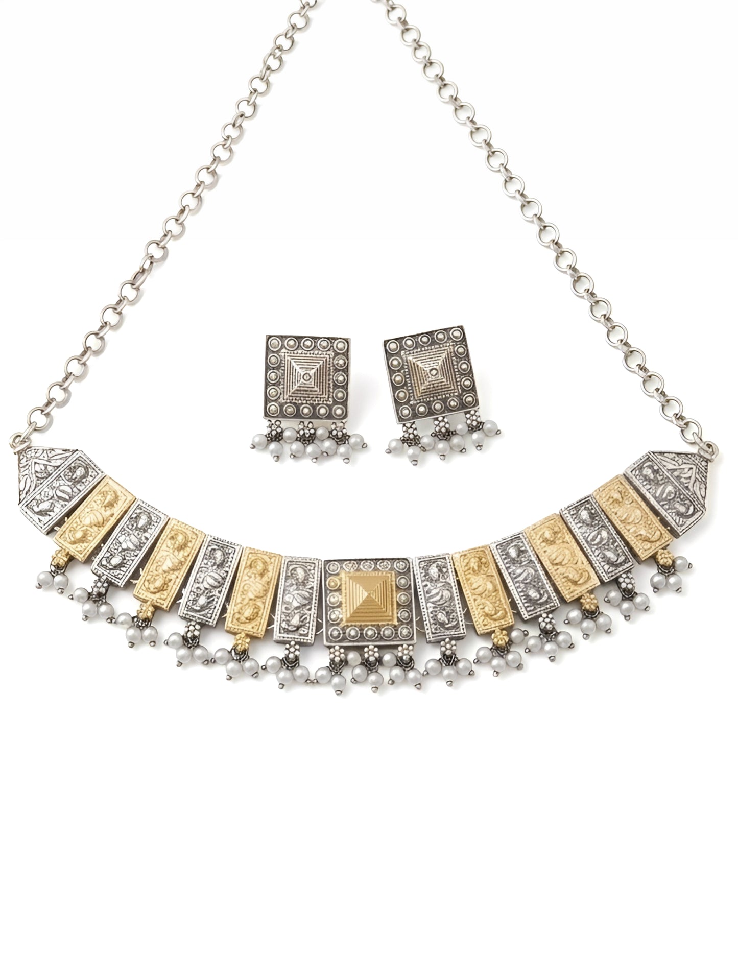 Nayab Dual-Tone Choker Necklace