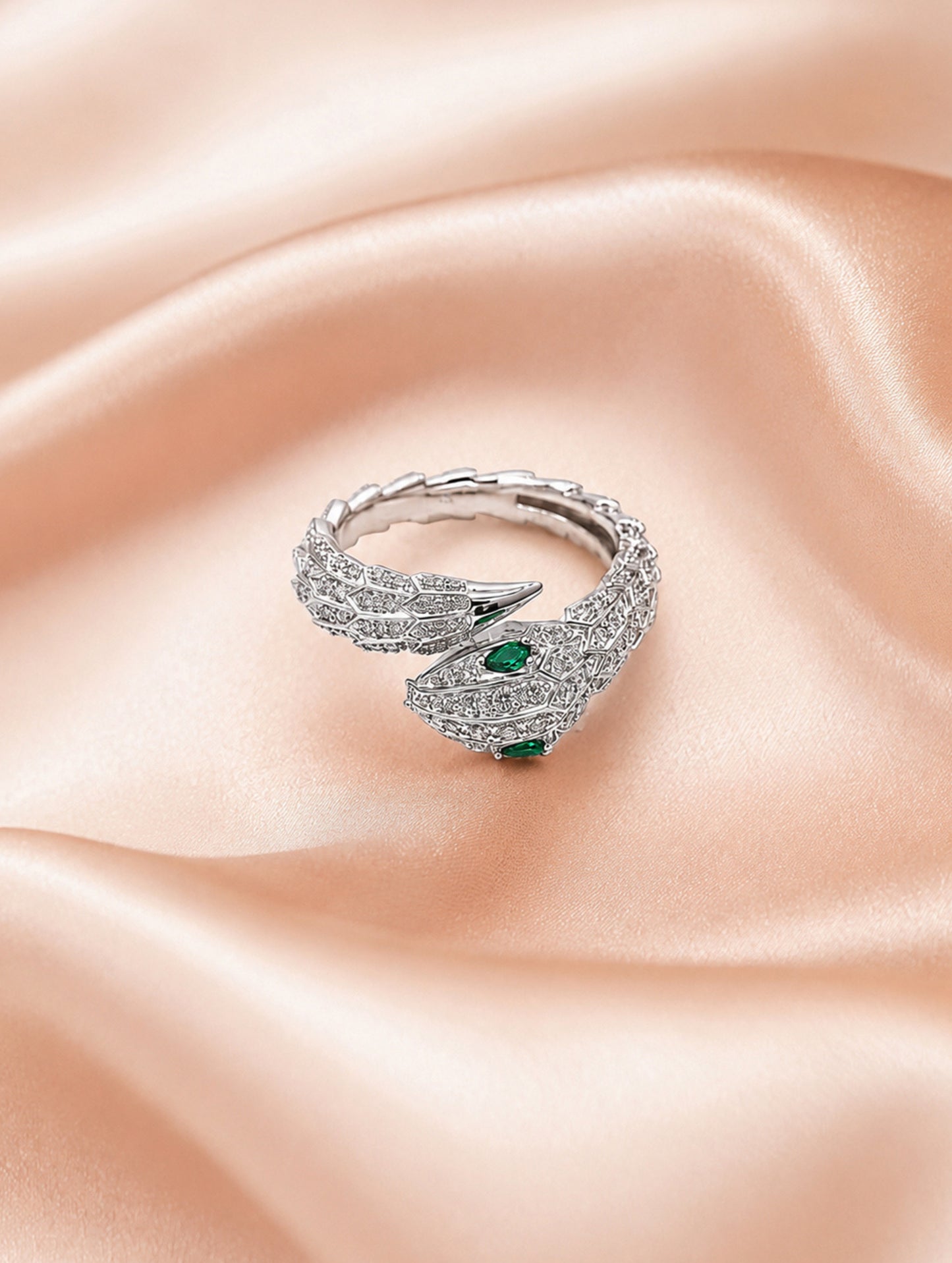Emerald Serpent Embrace Ring