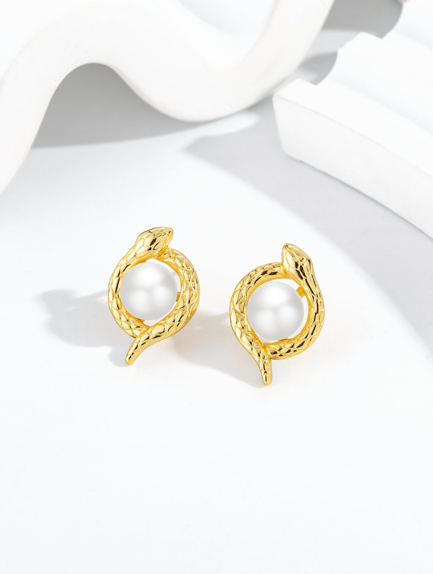 GOLDEN SERPENT STUD EARRINGS