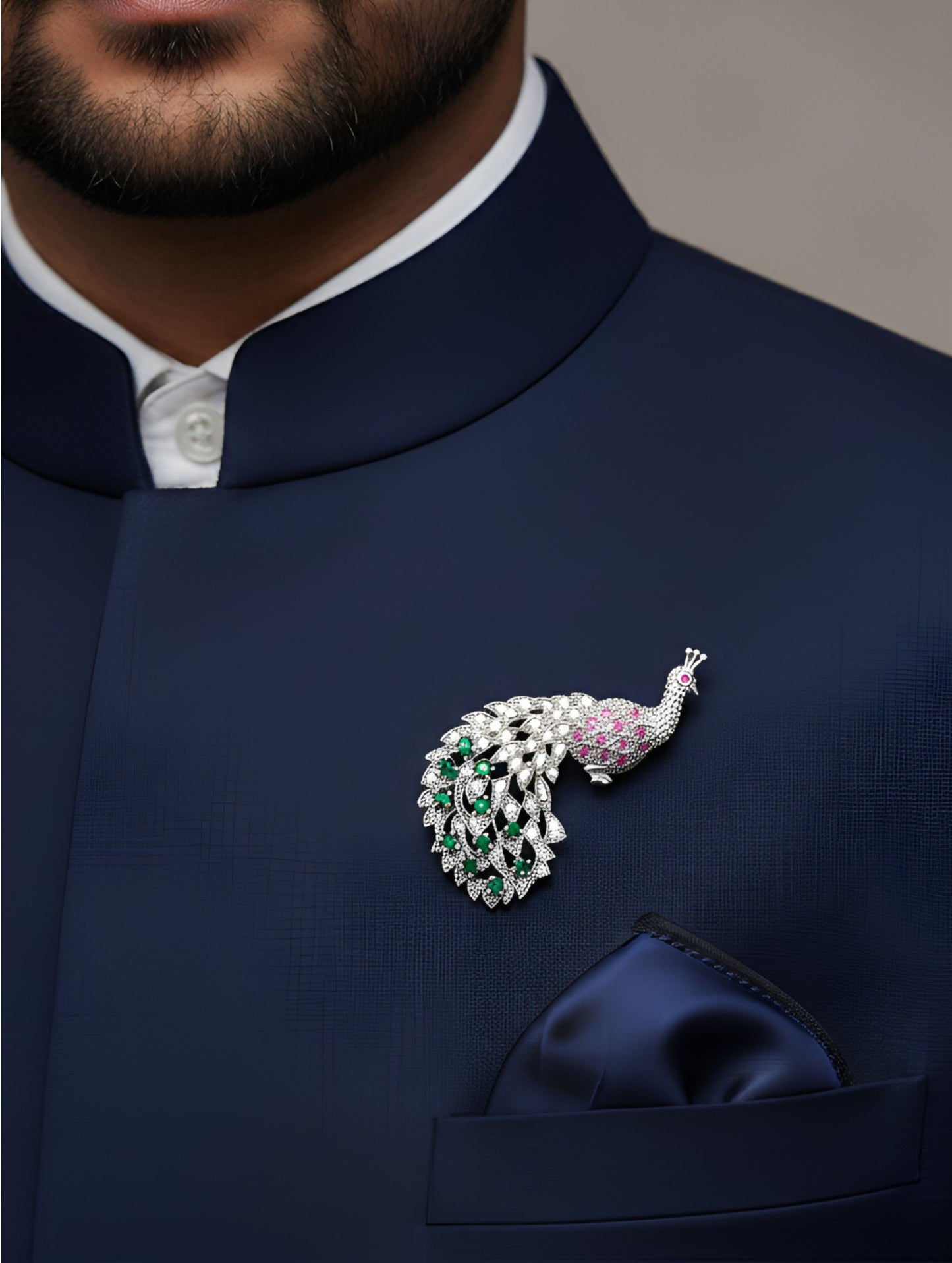 MAJESTIC PEACOCK BROOCH