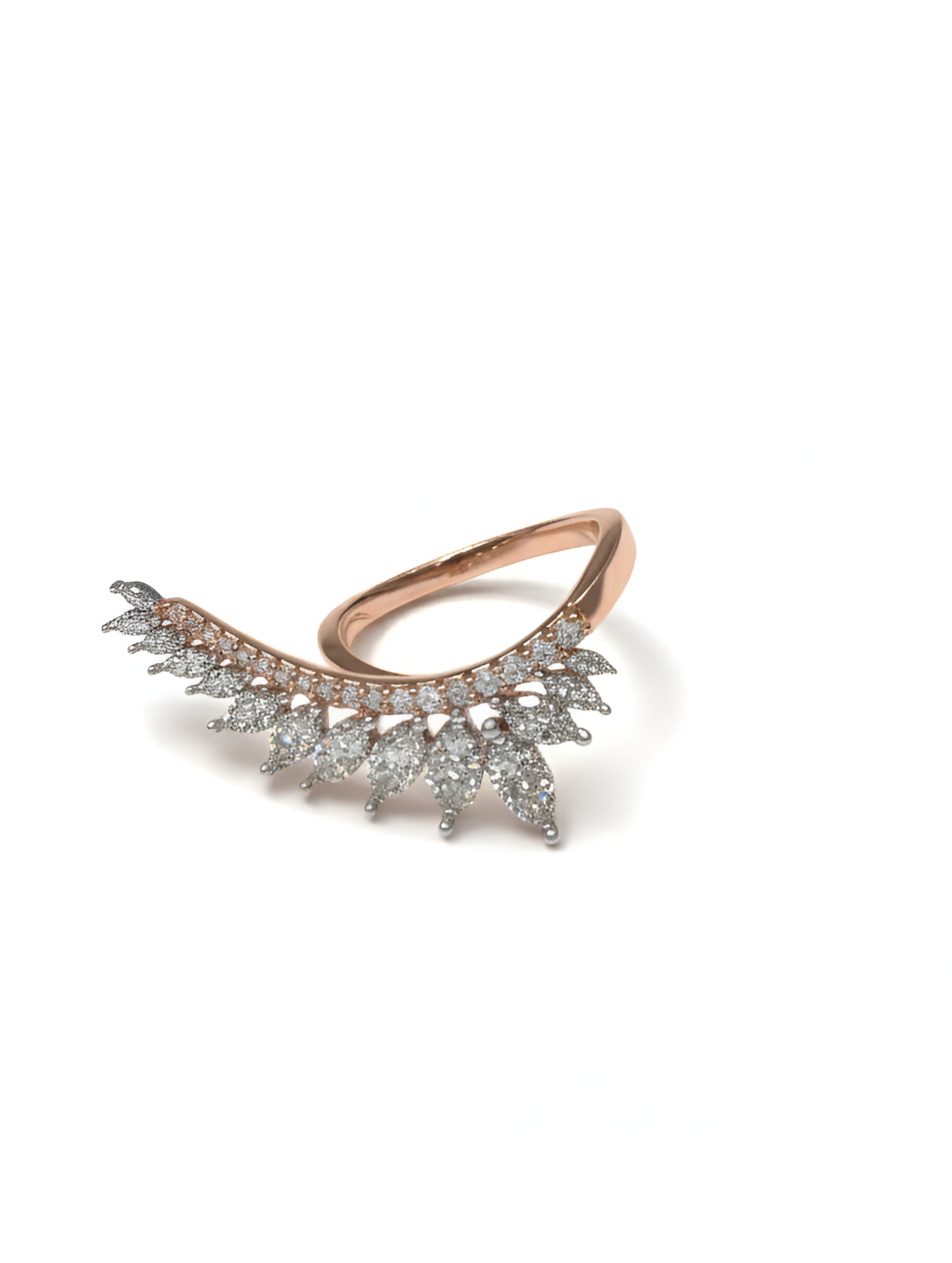 Premium Aurora Leaf Arc Ring