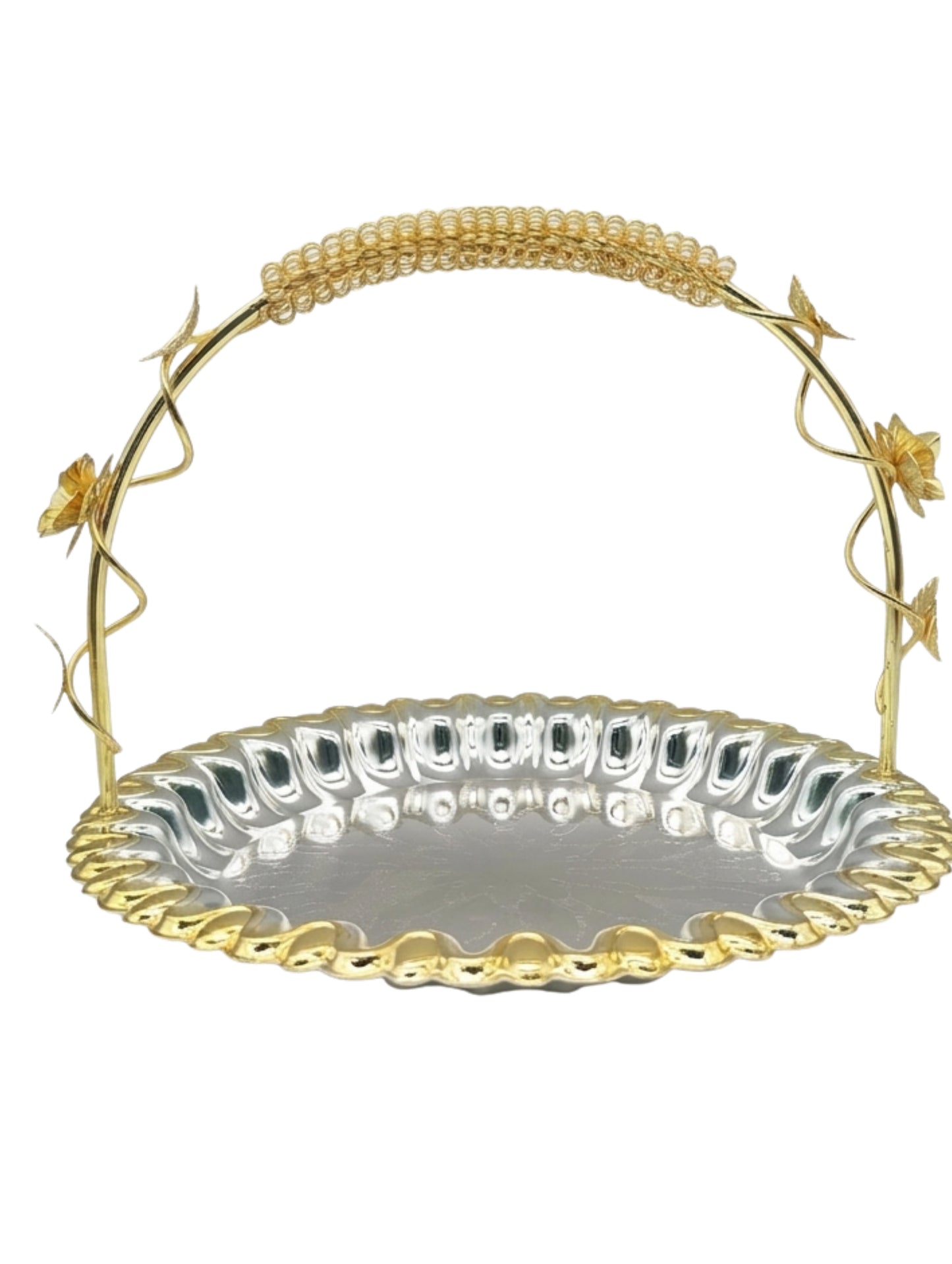 Silver Coated Golden Vine Basket