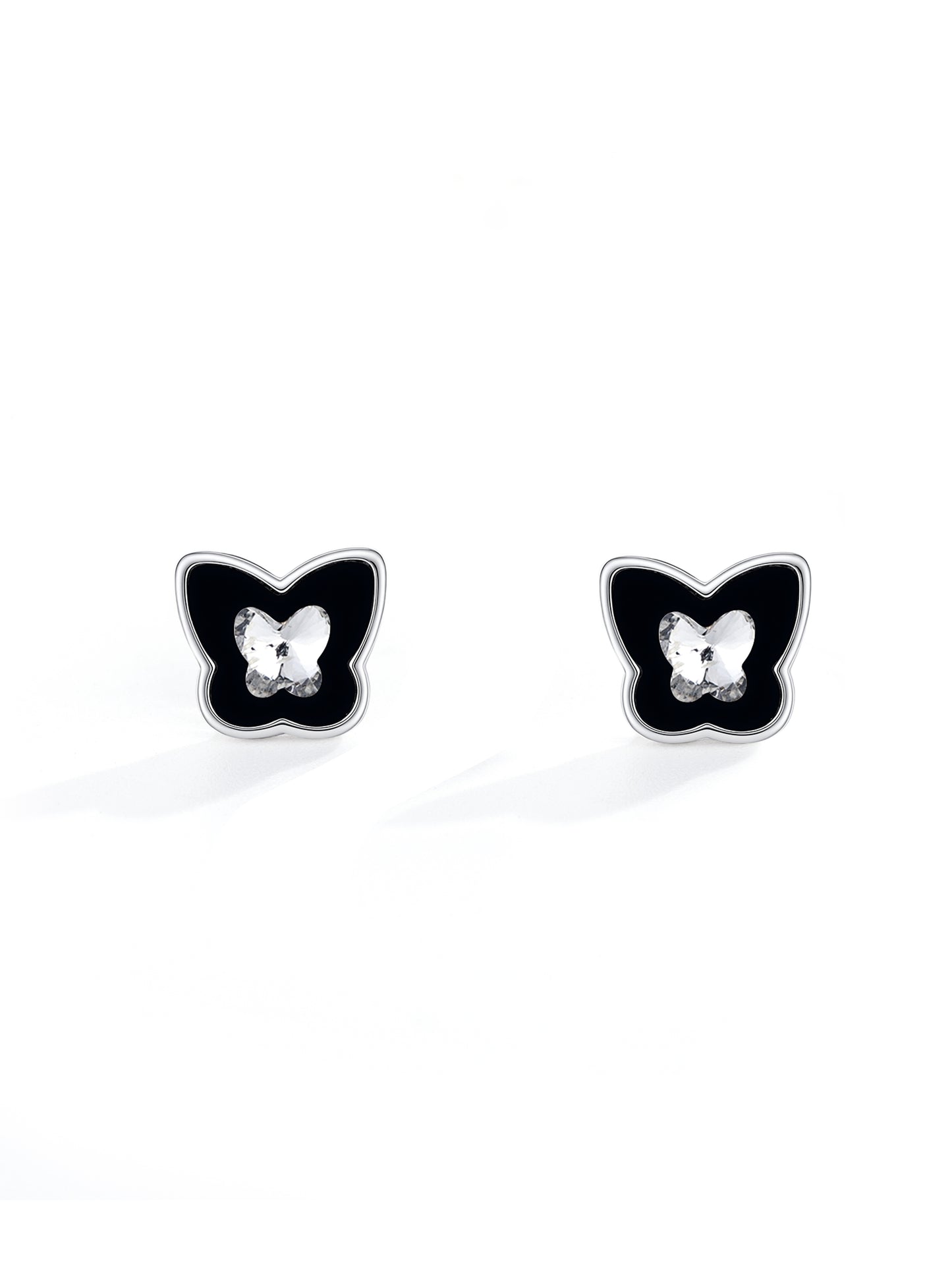BLACK BLOOM STUD EARRINGS