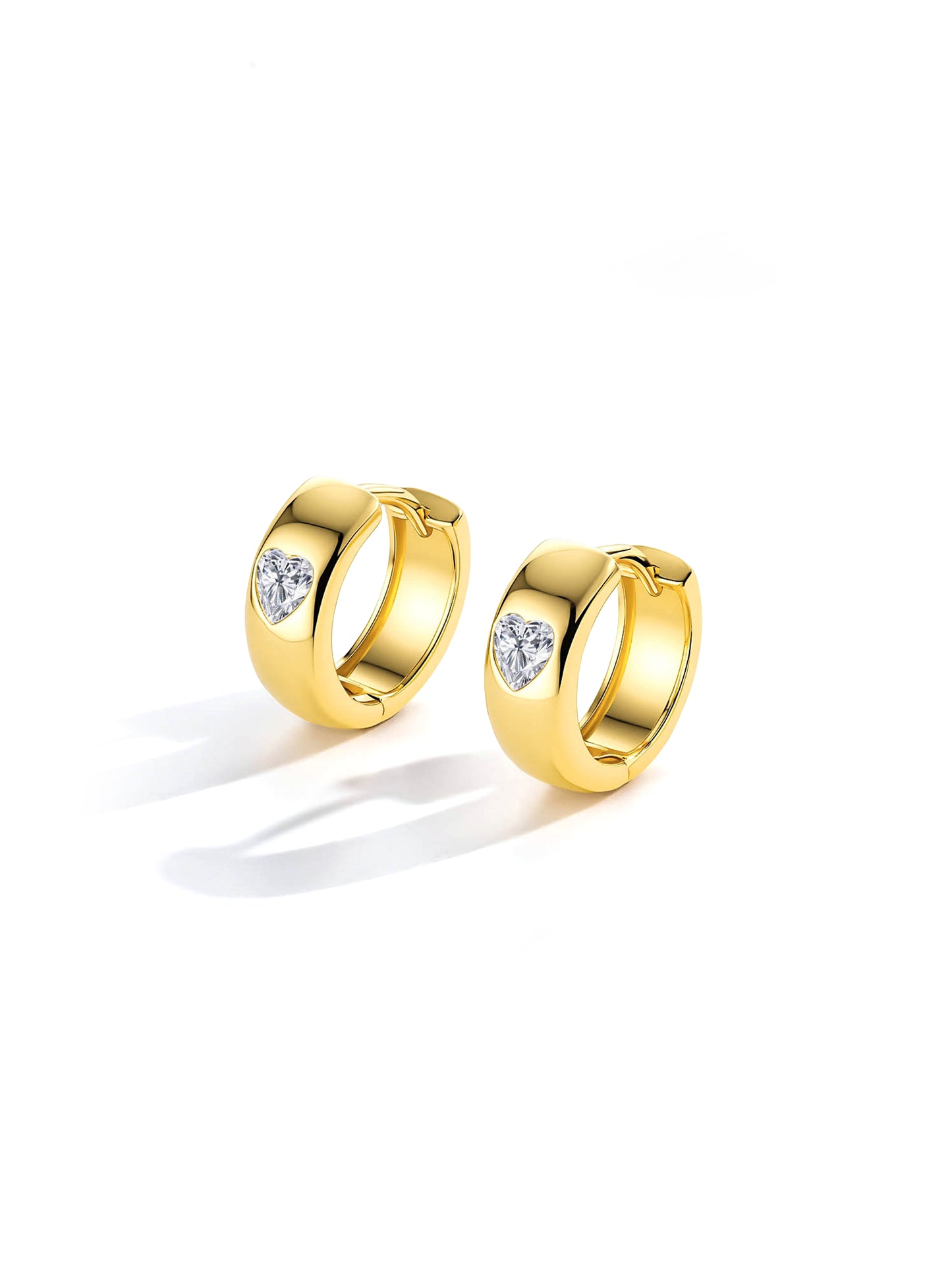 LUMINOUS HEART HOOP EARRINGS