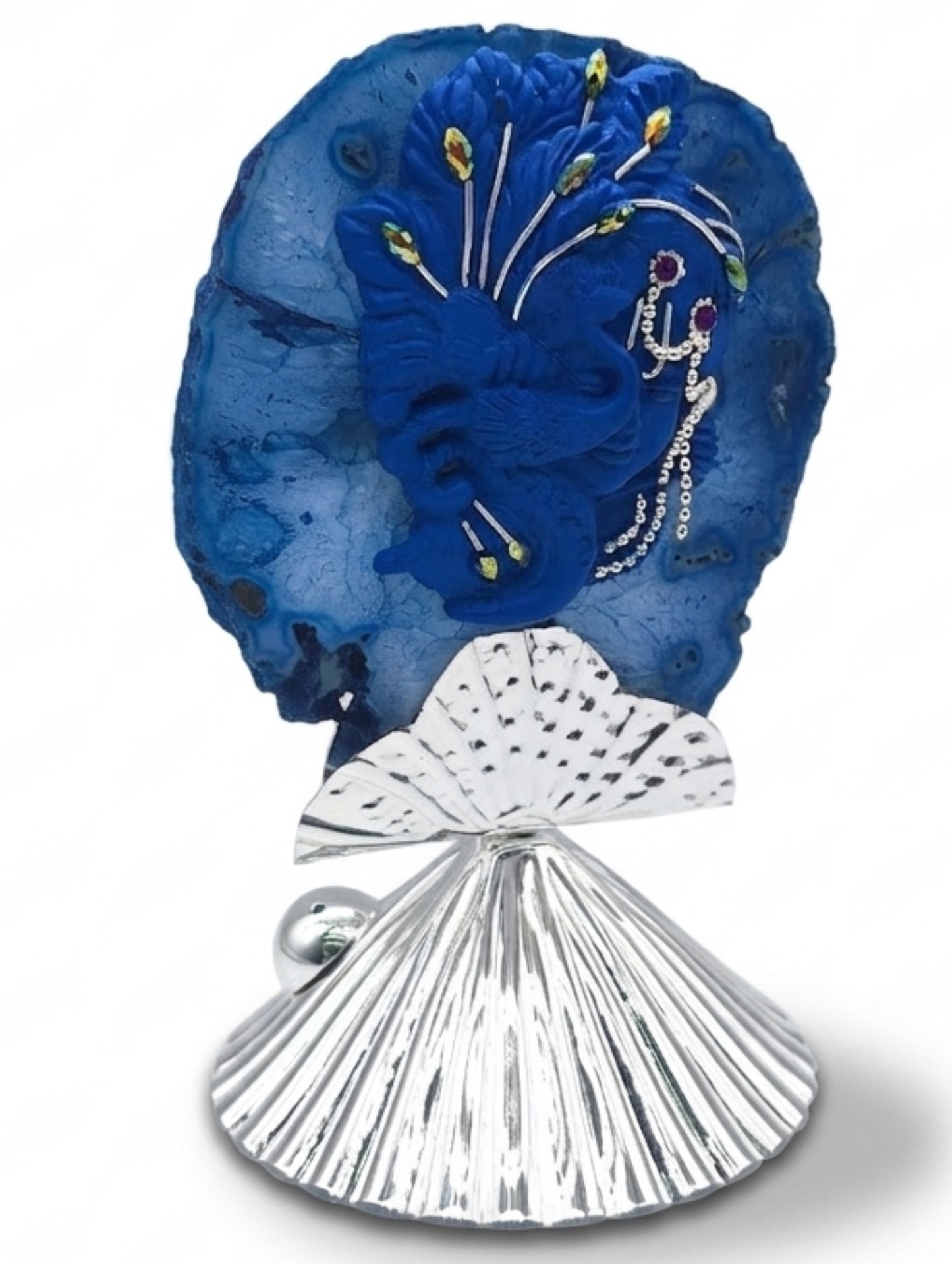 Midnight Bloom Peacock Art Piece