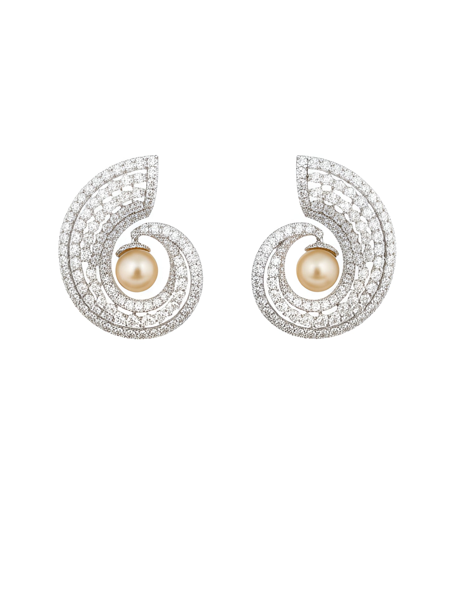 Premium  Celestial Pearl Swirl Earring