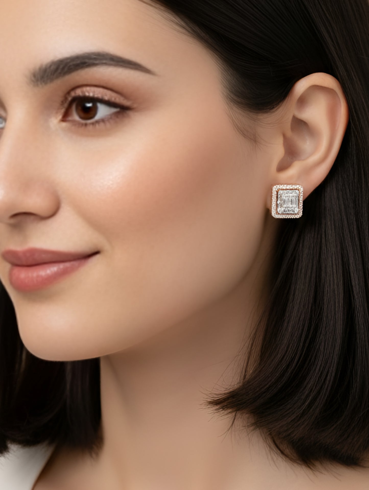 Premium Radiant Baguette Stud Earring