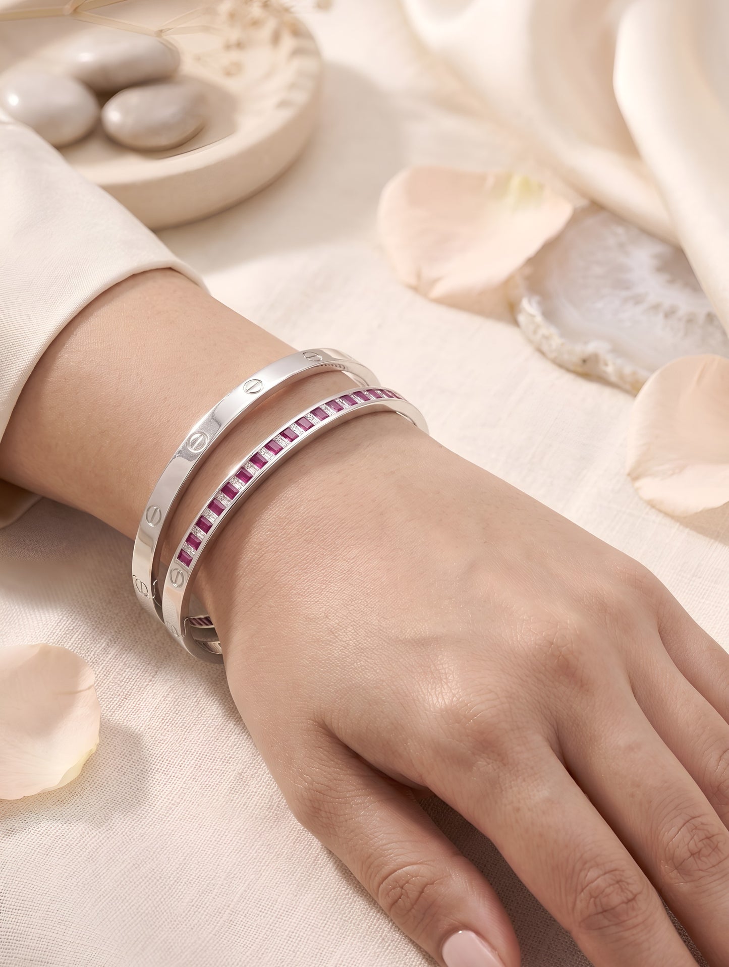 Ruby Radiance Eternity Bangles