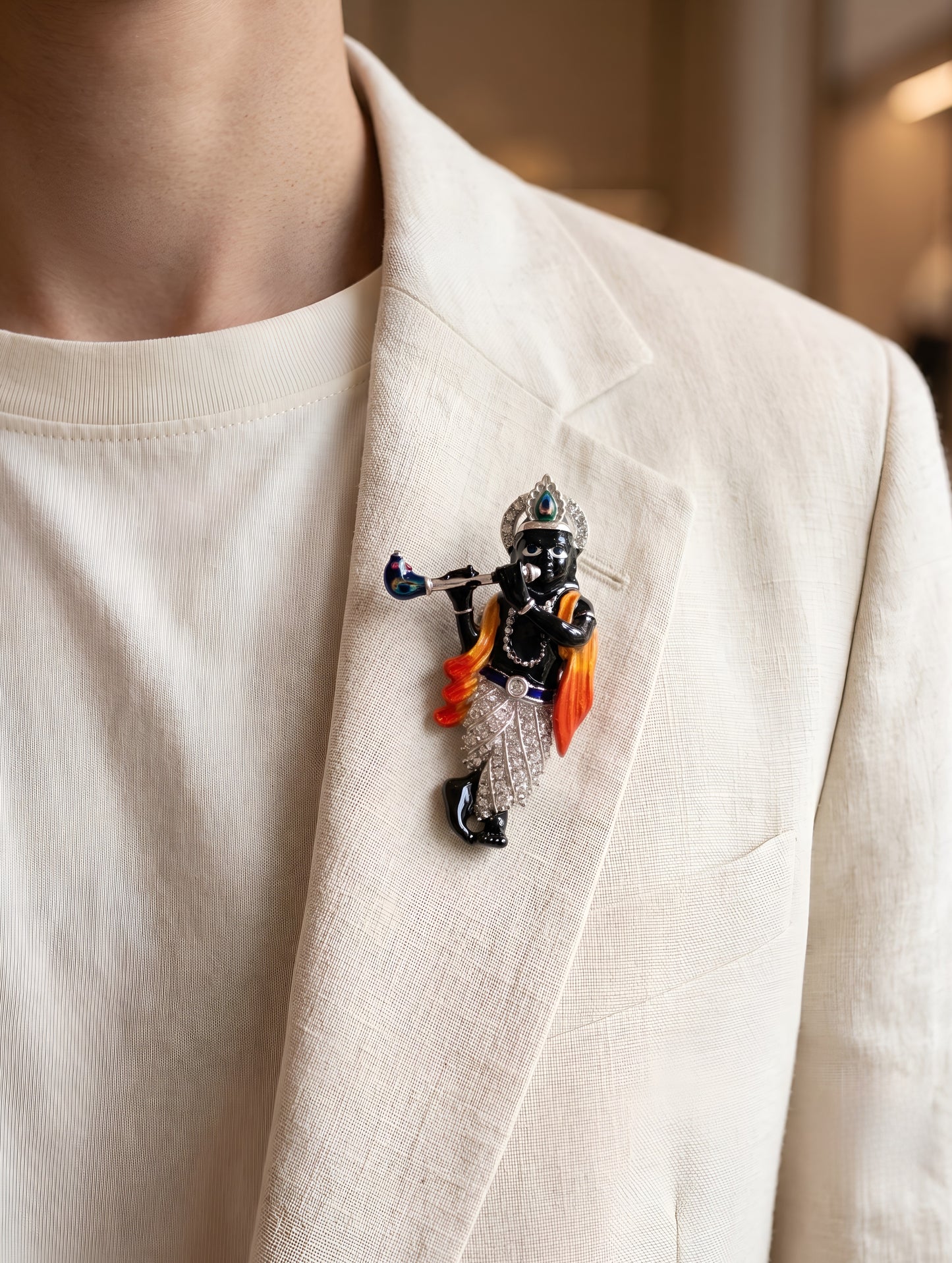 Premium Shyam Murli Krishna Pendant Cum Brooch