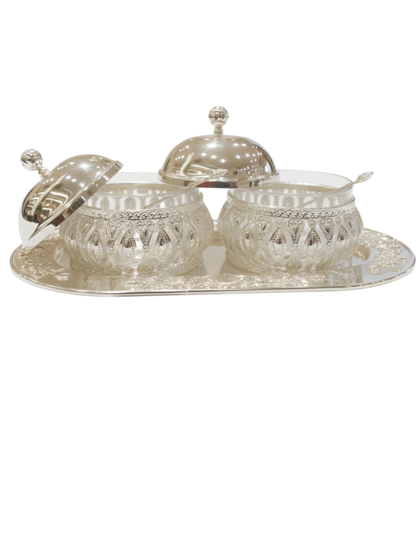 Silver Coated  Elite Crystal Serve ware