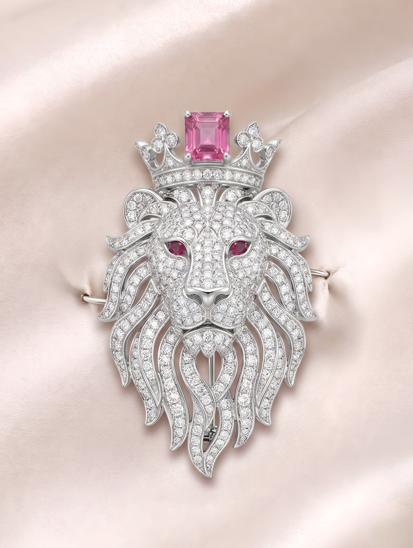 Royal Crimson Lion Brooch