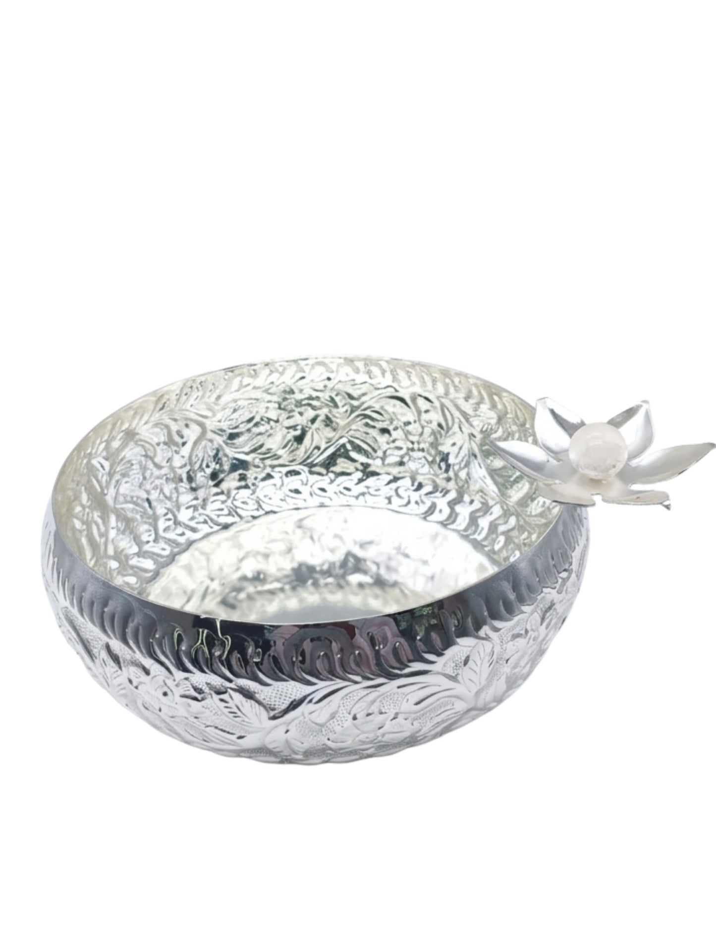 Floral Silver Coated Bowl