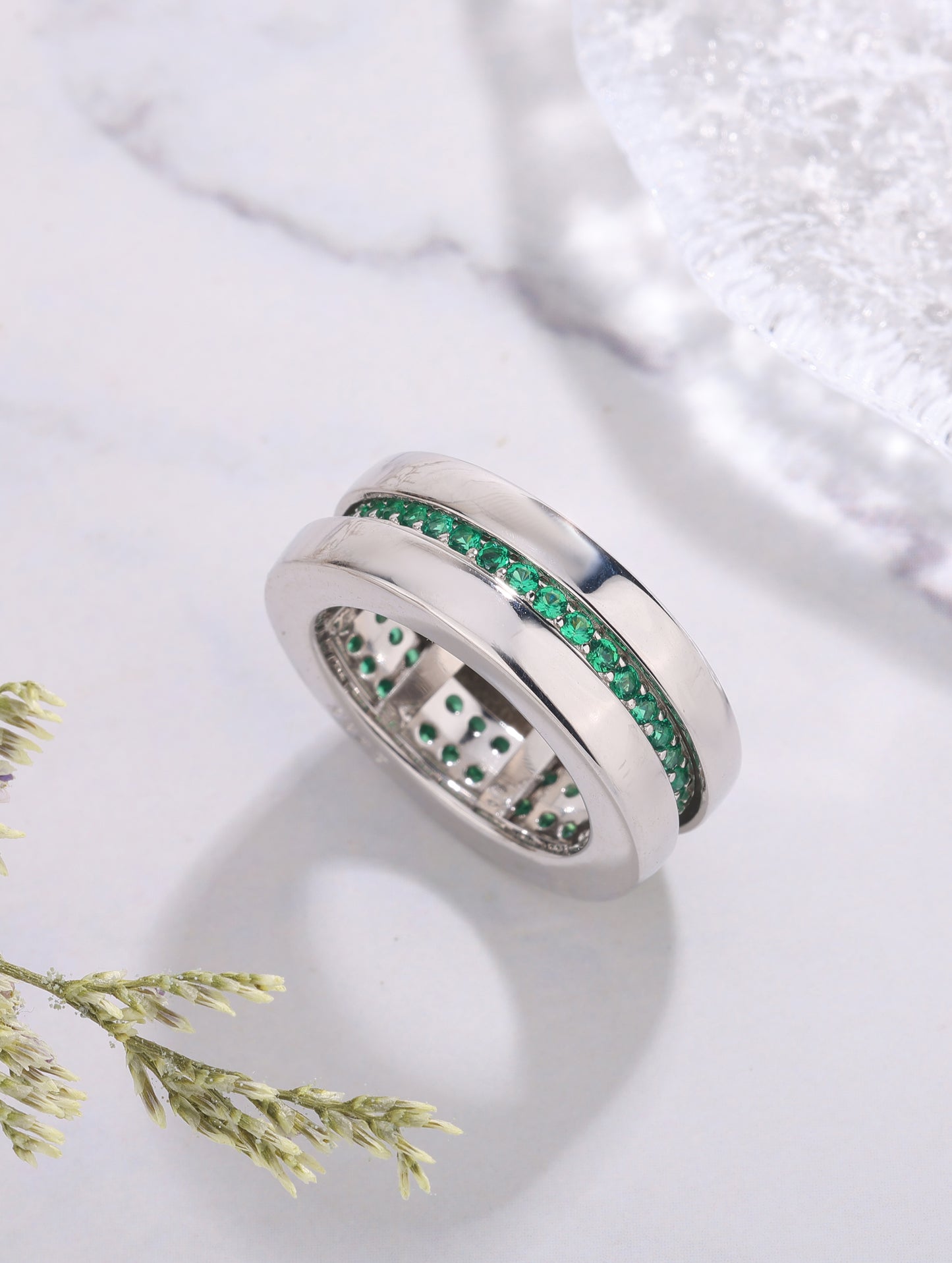 Emerald Whisper Eternity Ring