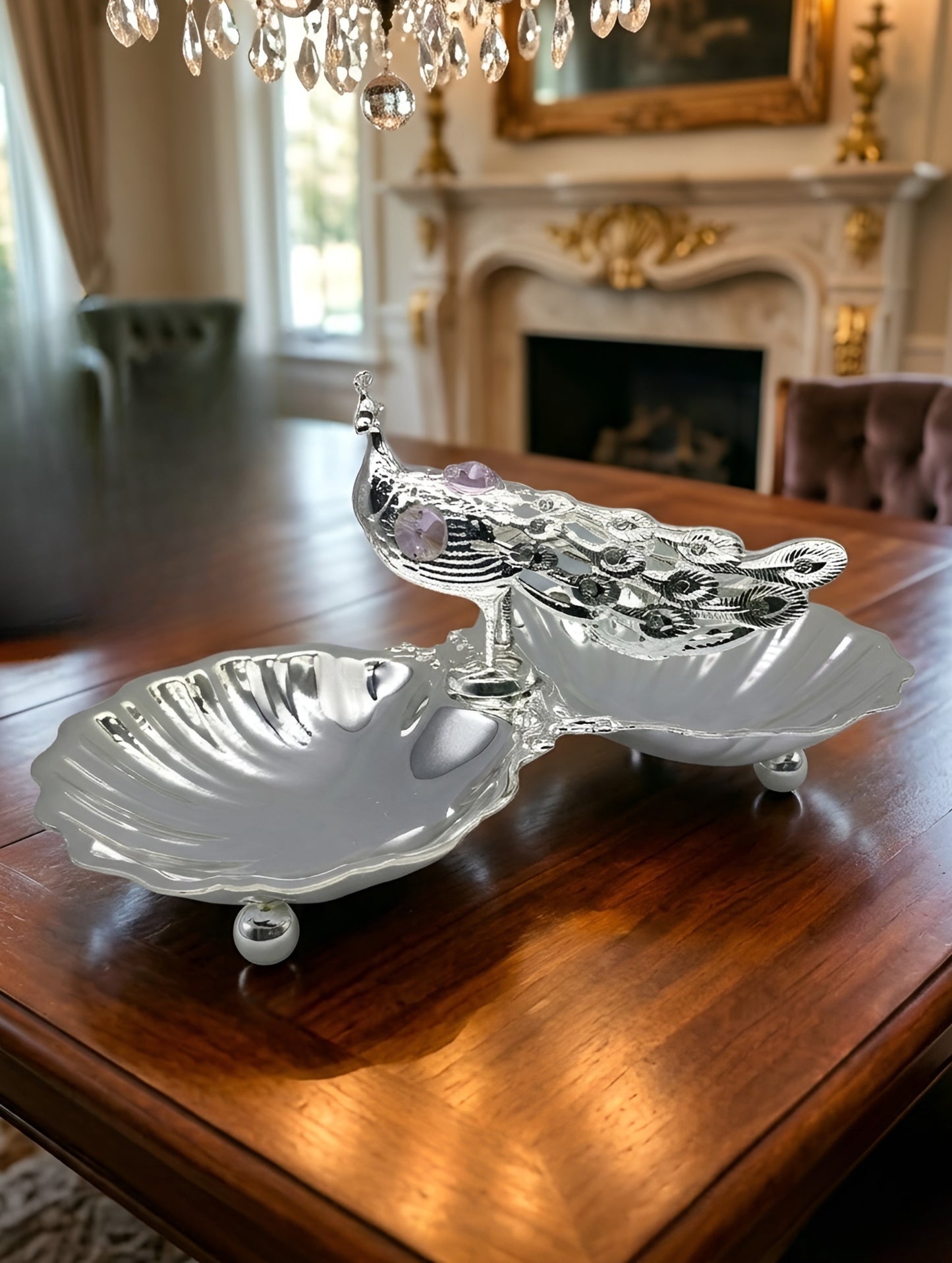 Peacock Elegance Dry Fruit Holder