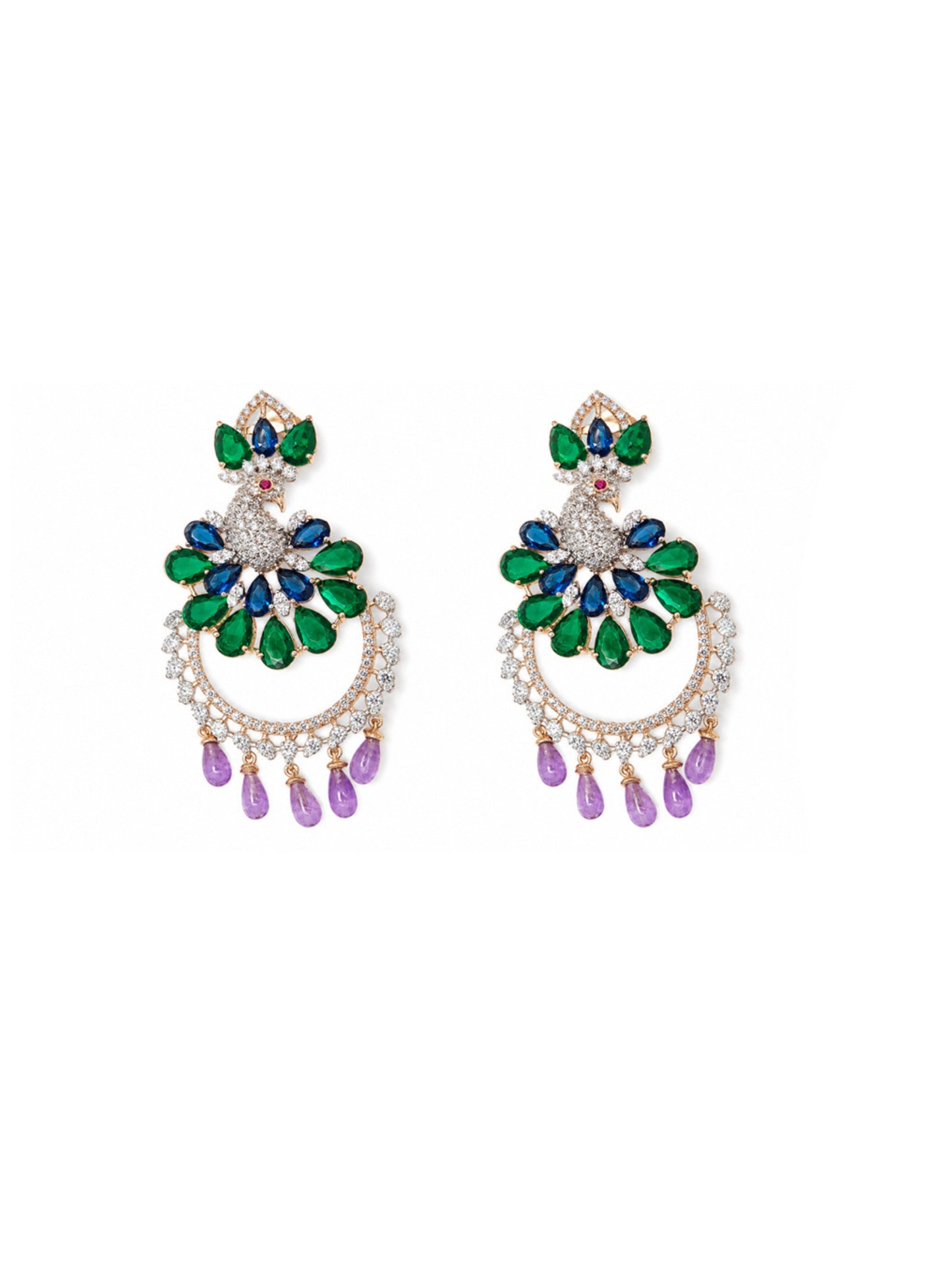 Emerald Peacock Royale Earrings