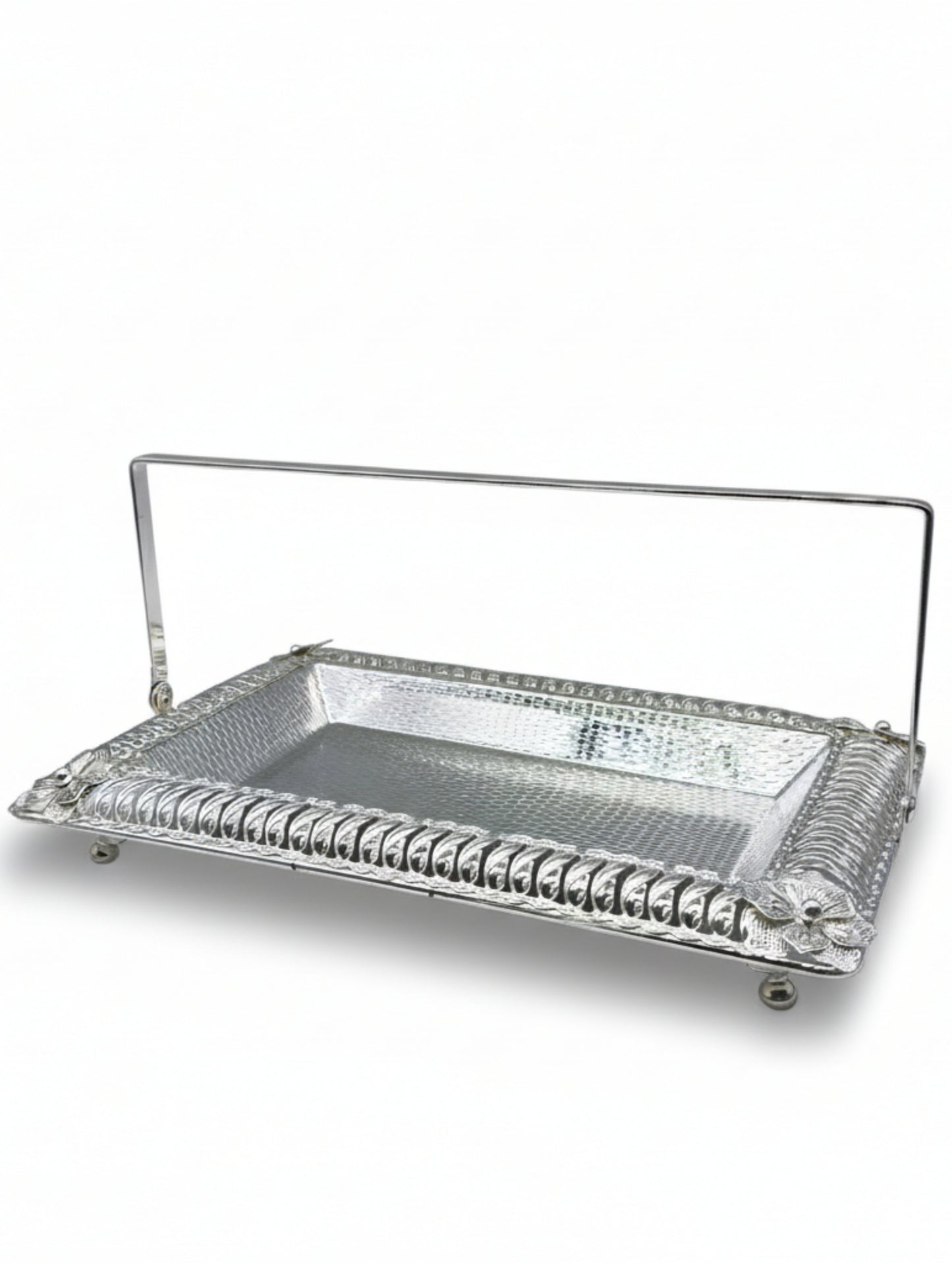 Silver Coated Filigree Caddy