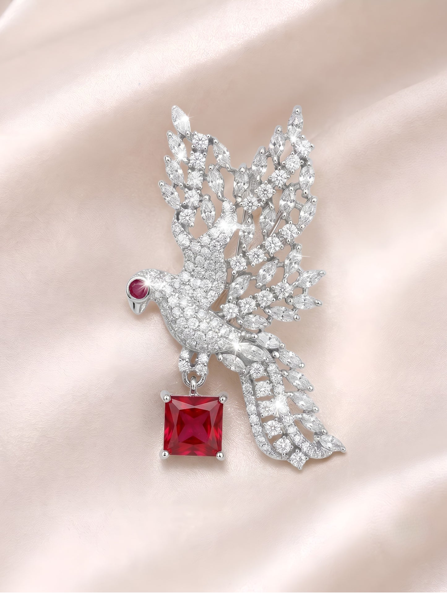 Crimson Soaring Majesty Brooch