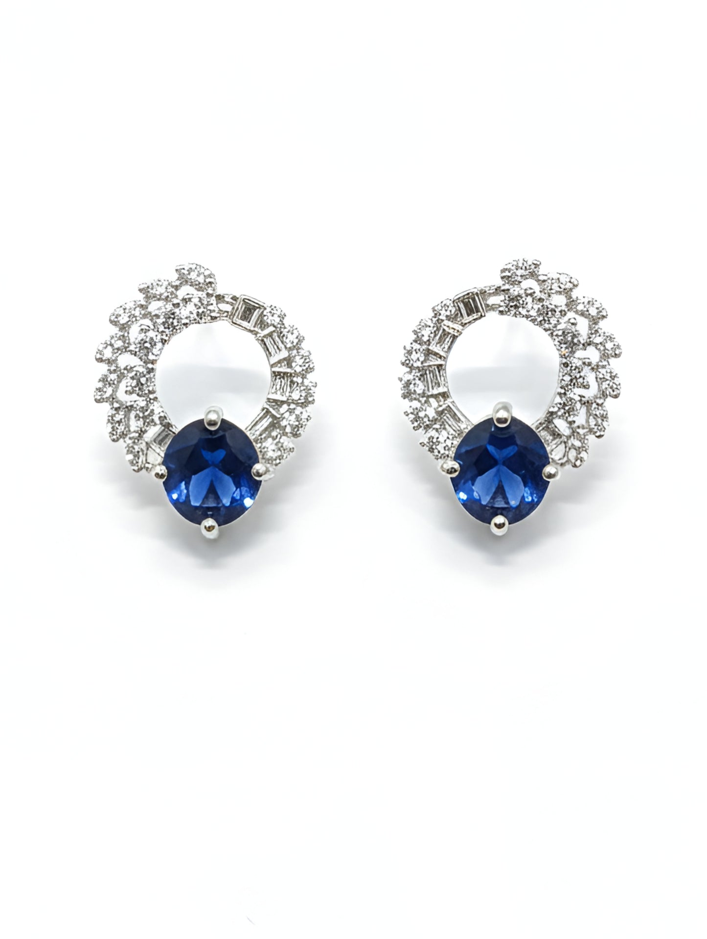 Premium Sapphire Halo Earring