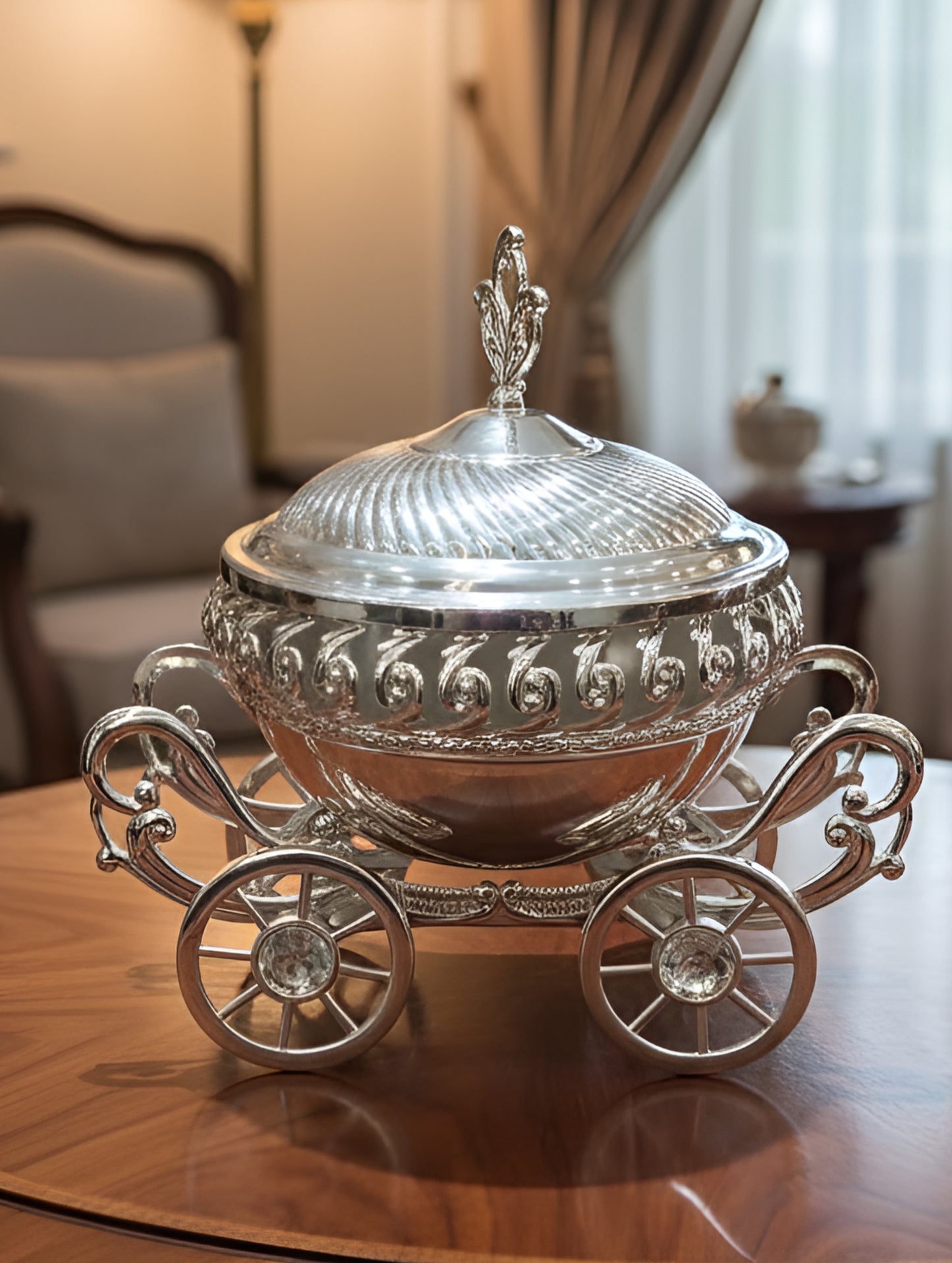 Silver Coated Royal Chariot  Bowl