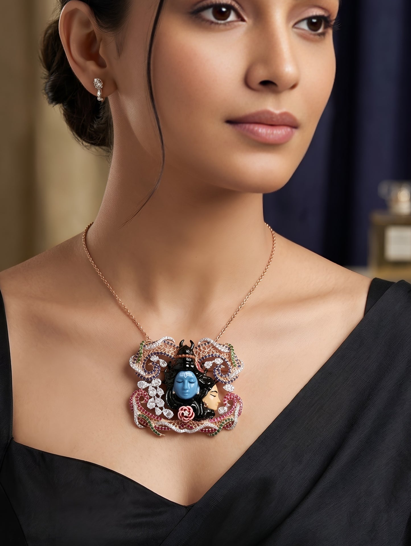 Ardhanarishvara Harmony Pendant Brooch