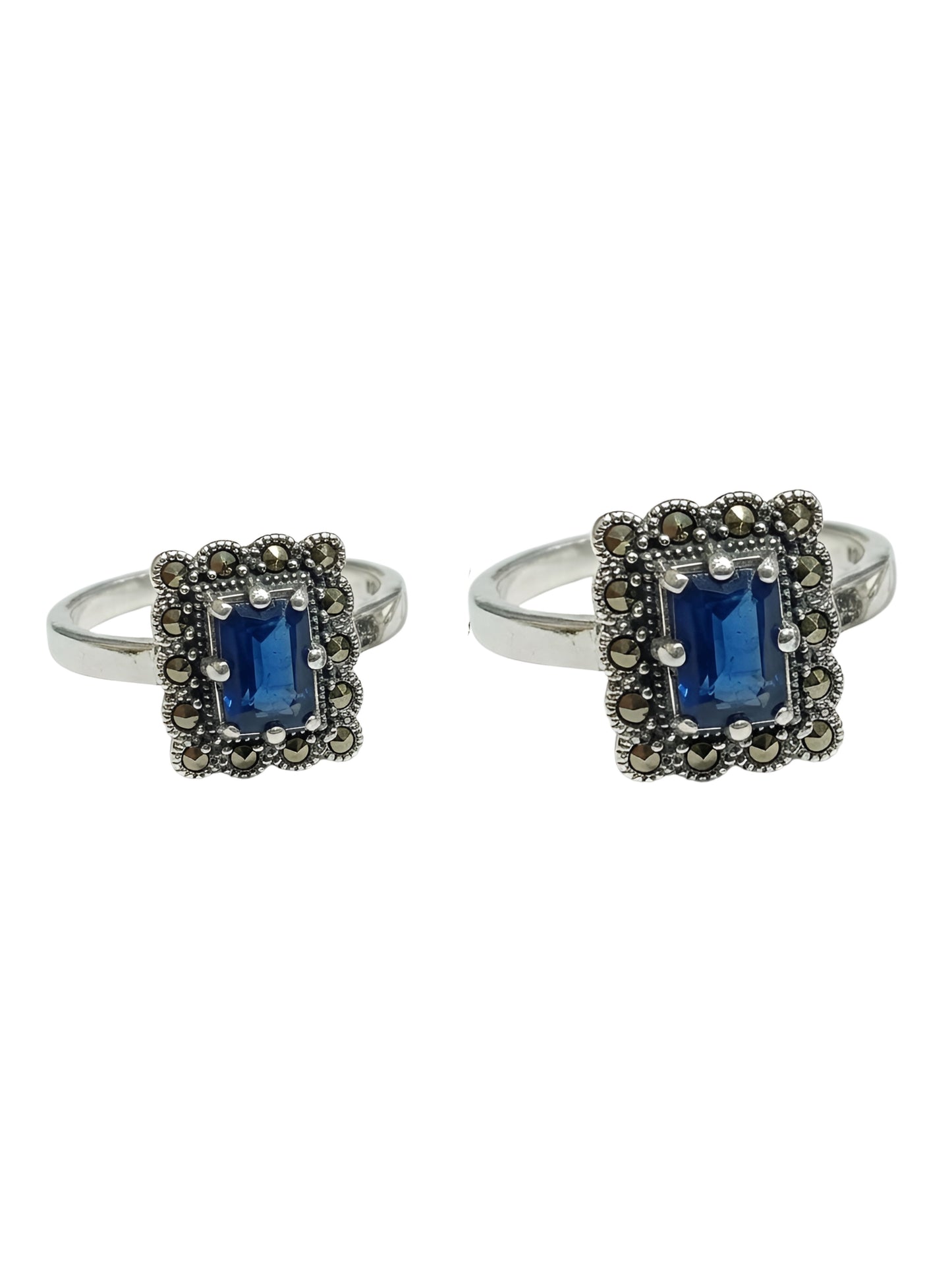Midnight Azure Marcasite Toe Rings
