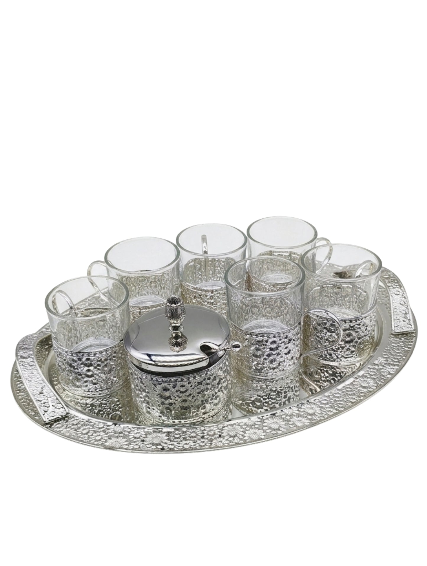 Moroccan-Style Silver Tea Serving Set