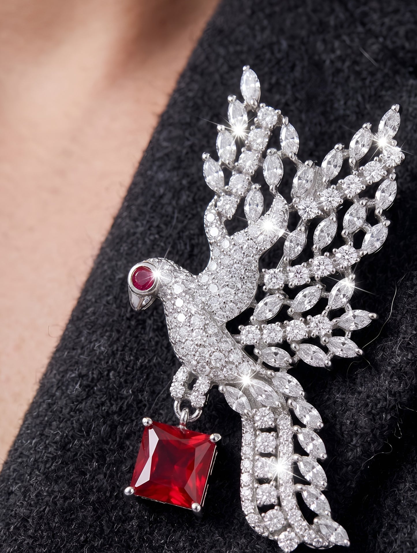 Crimson Soaring Majesty Brooch