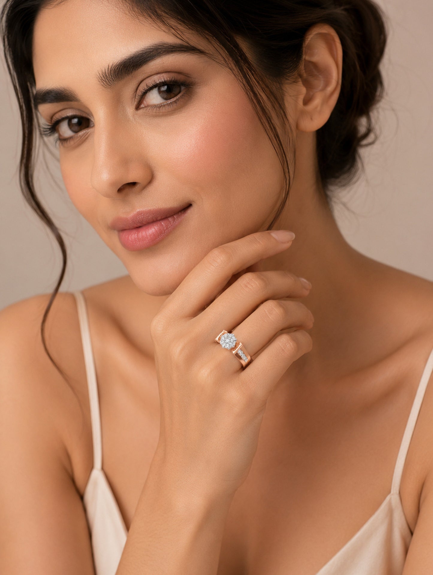 Rose Radiance Halo Ring