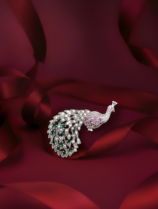 MAJESTIC PEACOCK BROOCH