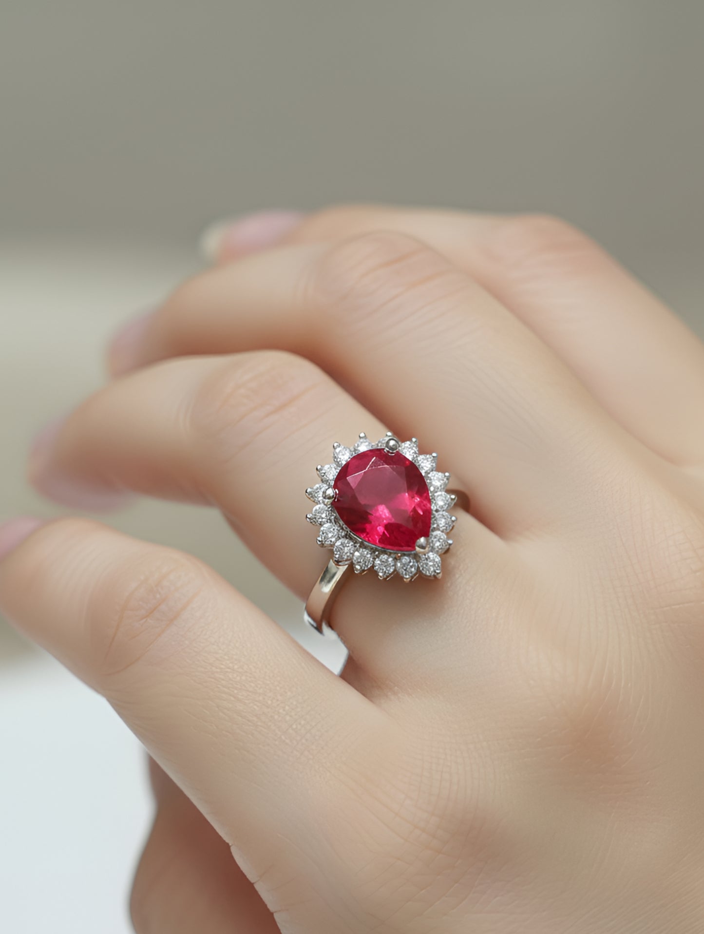 Premium  Scarlet Halo Ring