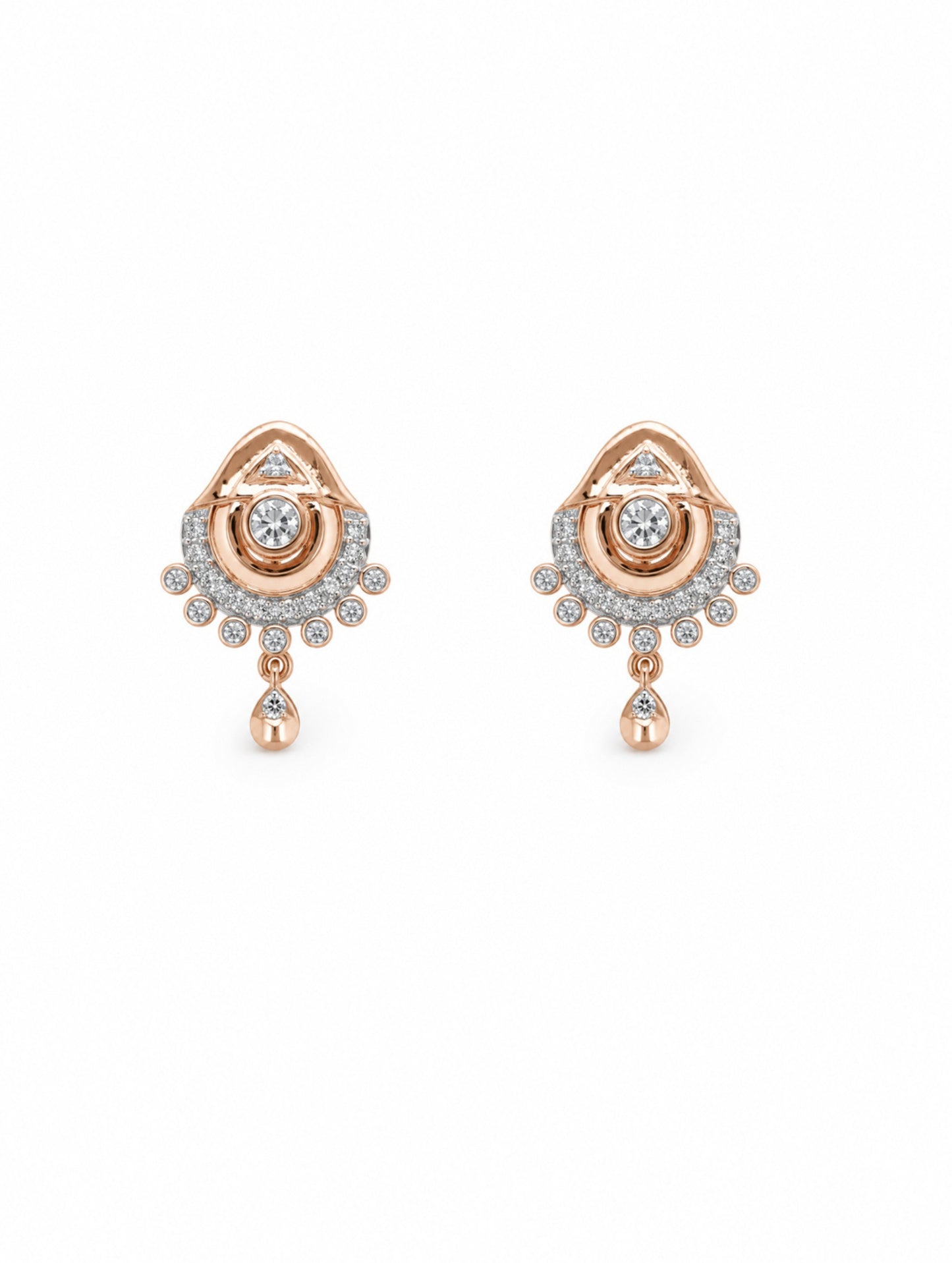 Rose Aura Charm Stud Earrings