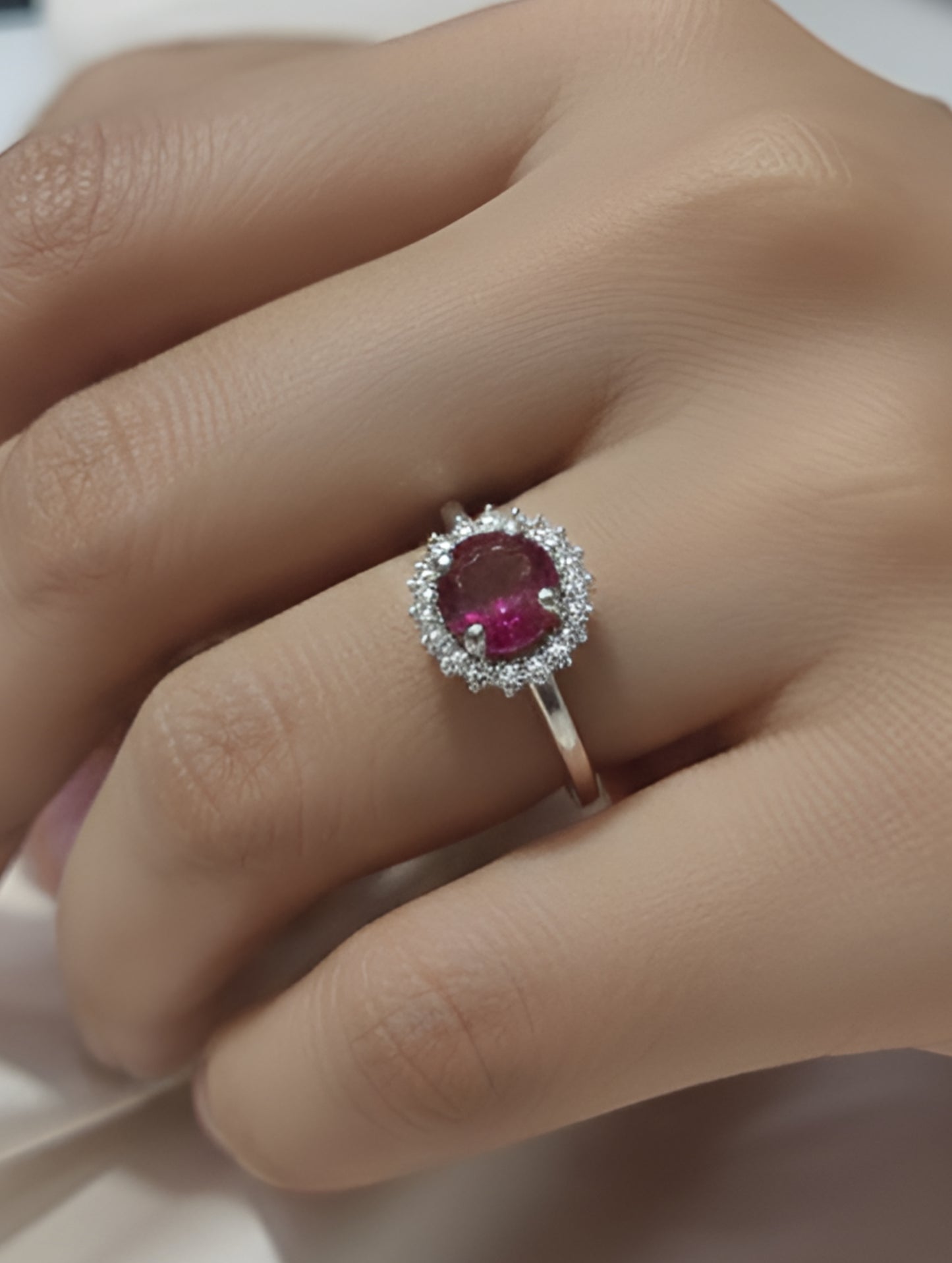 Premium Crimson Halo Ring