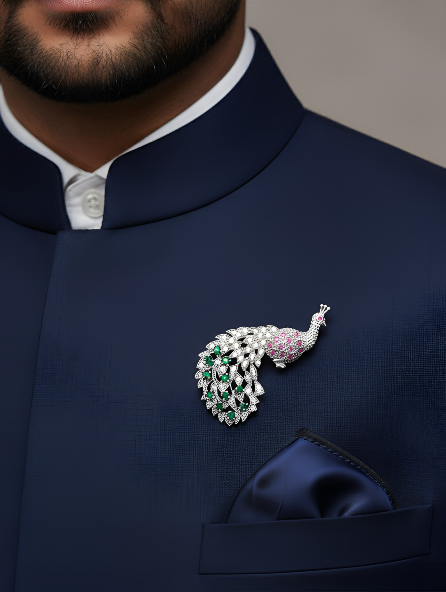 MAJESTIC PEACOCK BROOCH