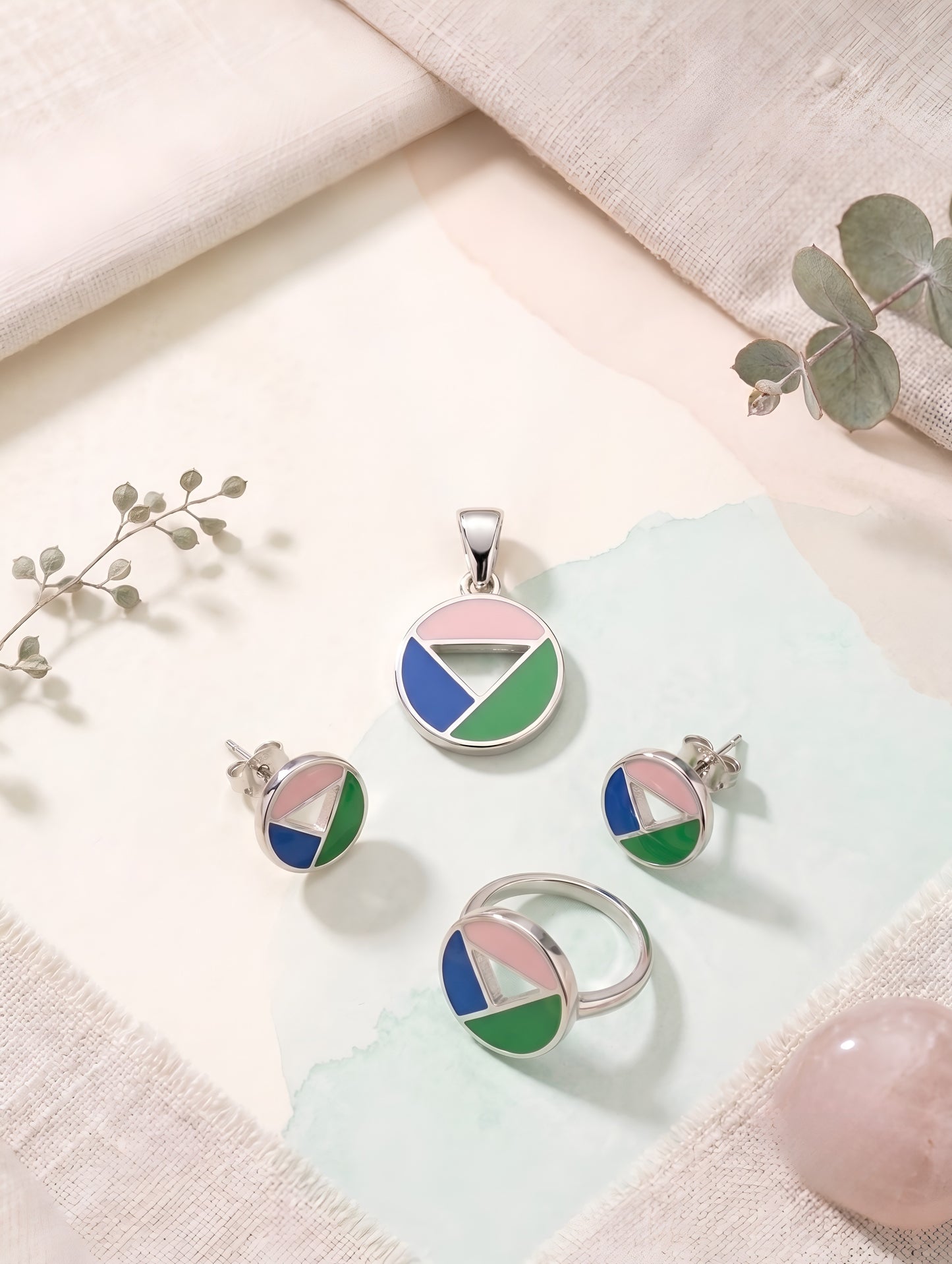 Pastel Prism Kids Pendant Set with Ring