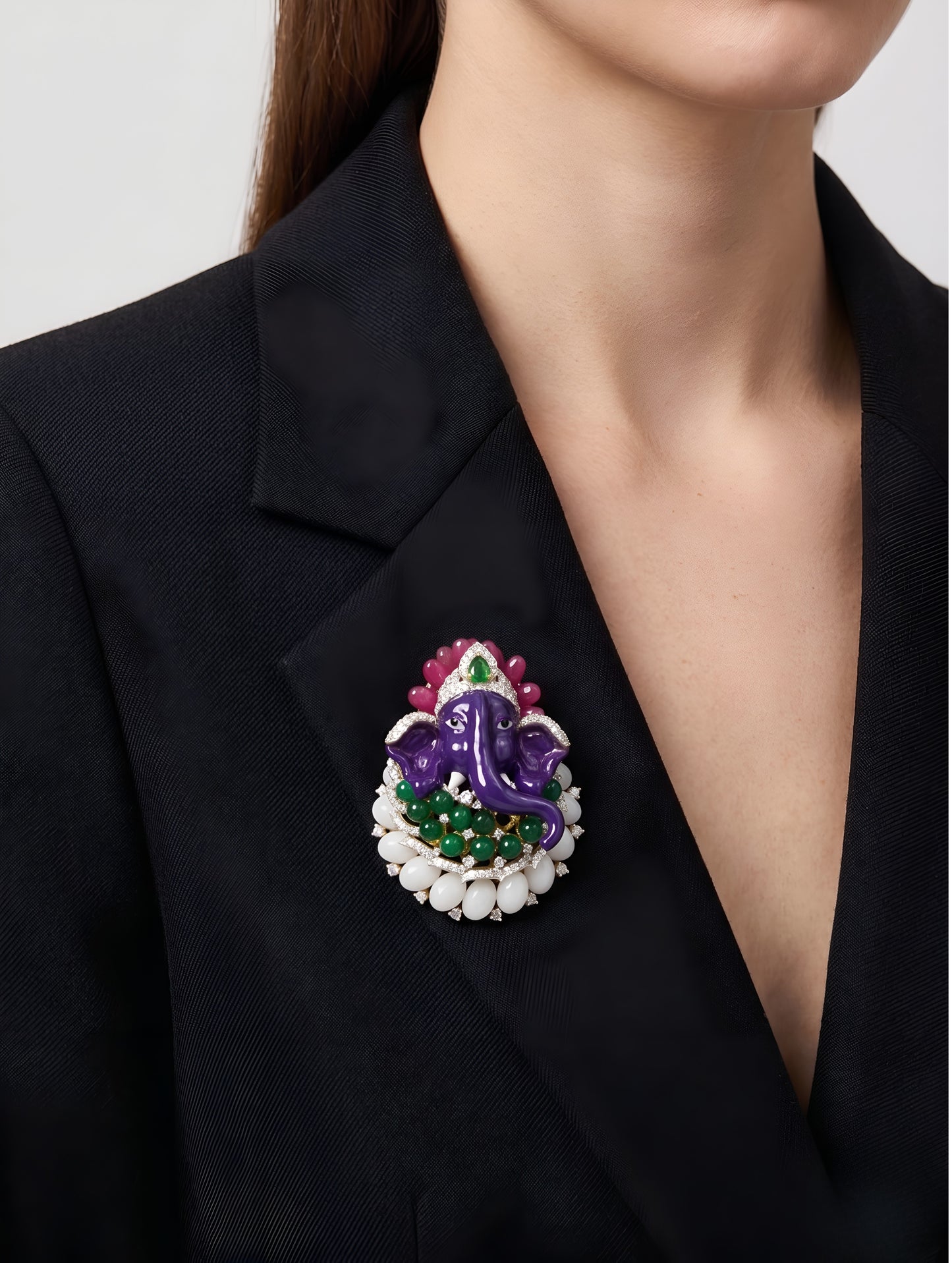 Regal Ganesha Pendant Brooch