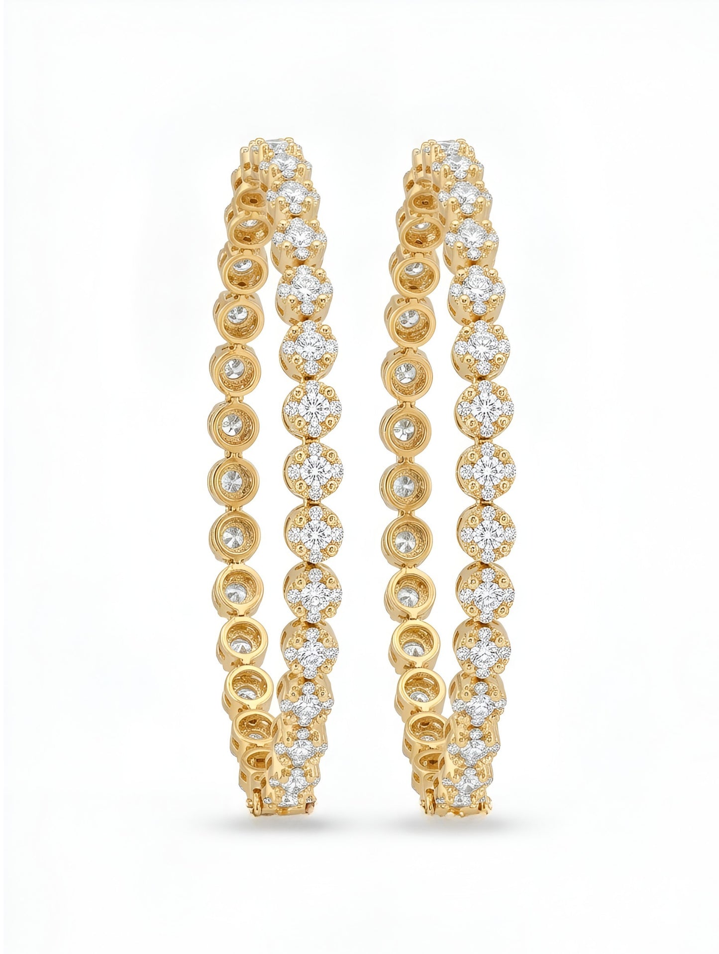 Nazakat  Teardrop Elegance Gold Bangles