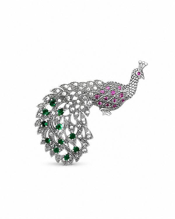 MAJESTIC PEACOCK BROOCH