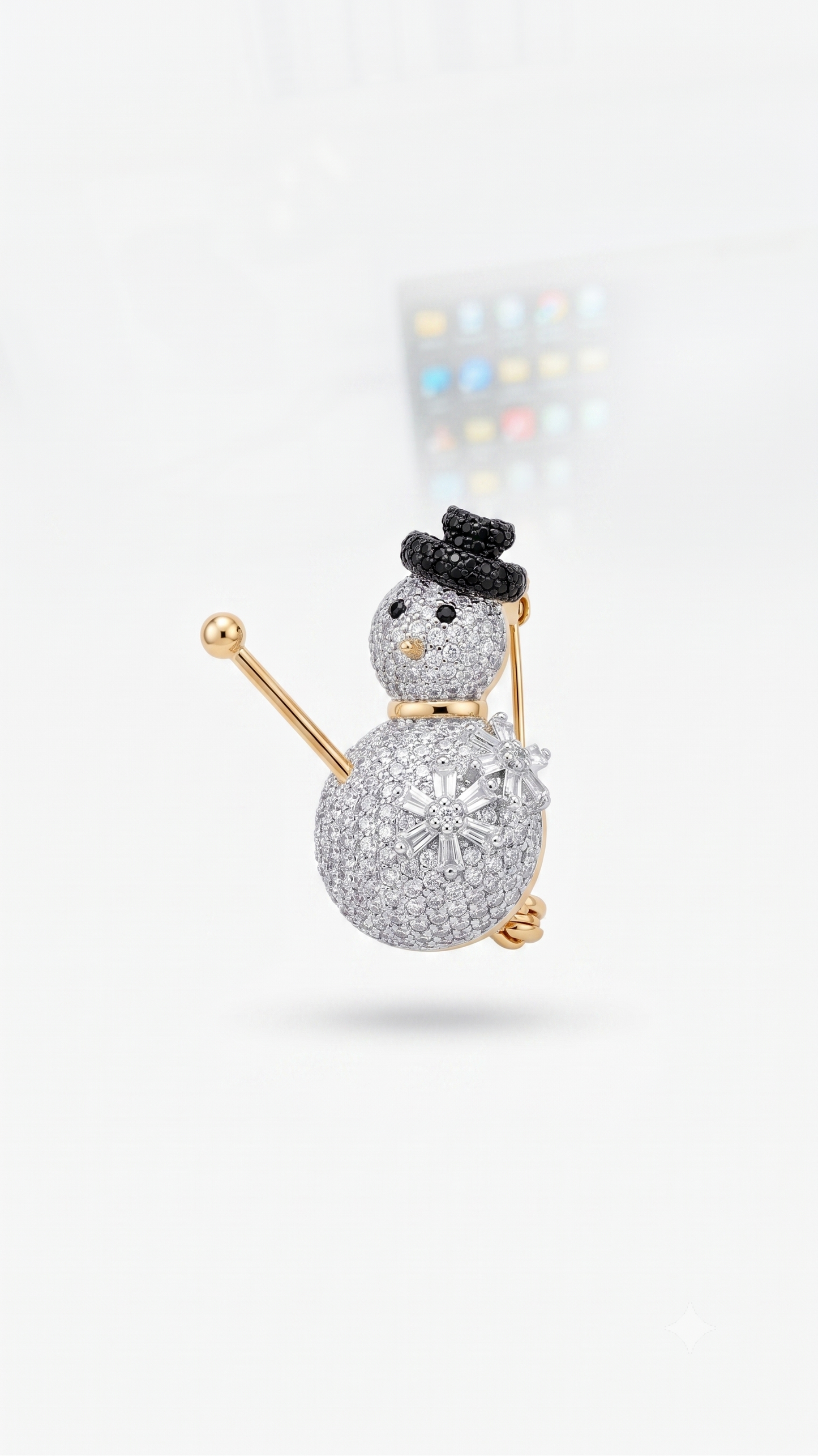 Frosty Spark Snowman Brooch