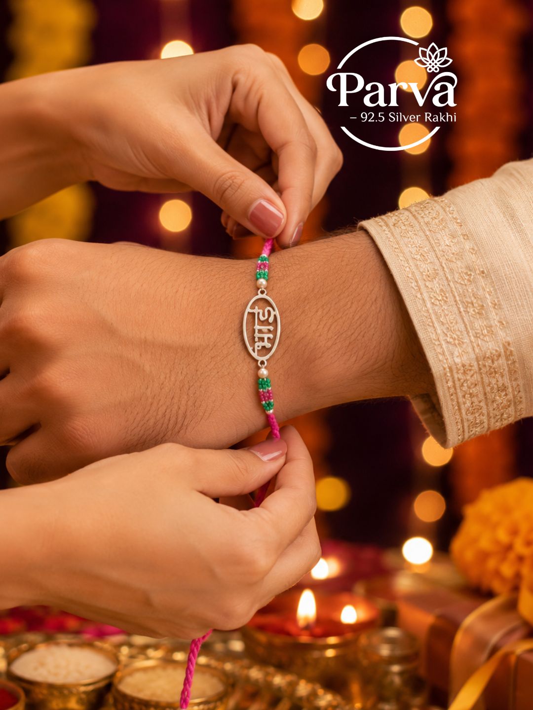 BHAI BLESSINGS SILVER RAKHI