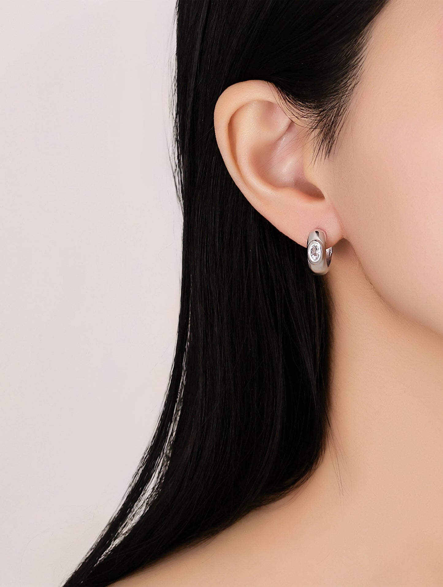 SILVER SERENITY HOOPS EARRINGS