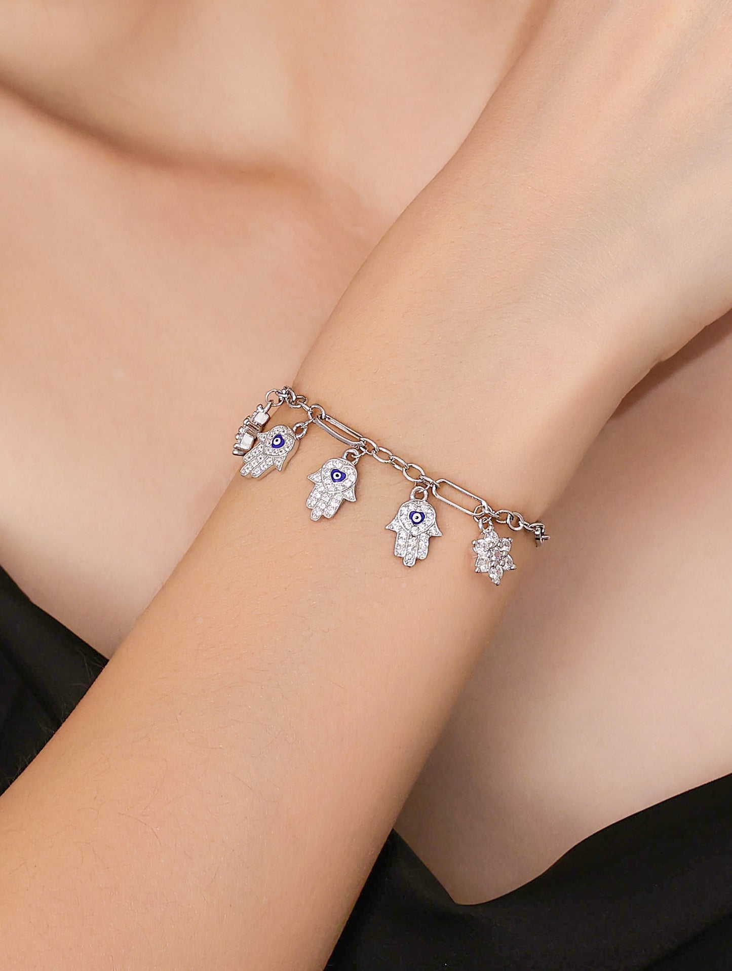 DIVINE HAND EVIL EYE BRACELET