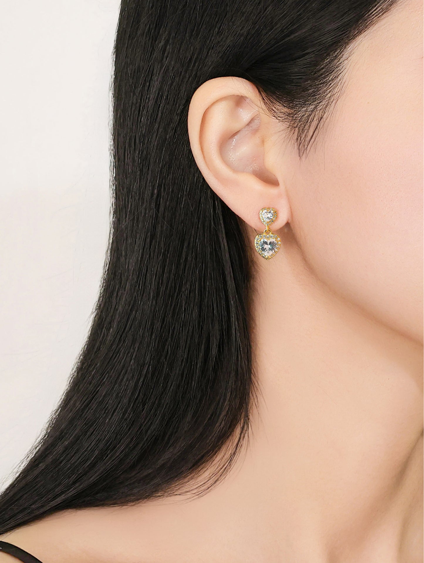 GOLDEN HEART AURA DROP EARRINGS