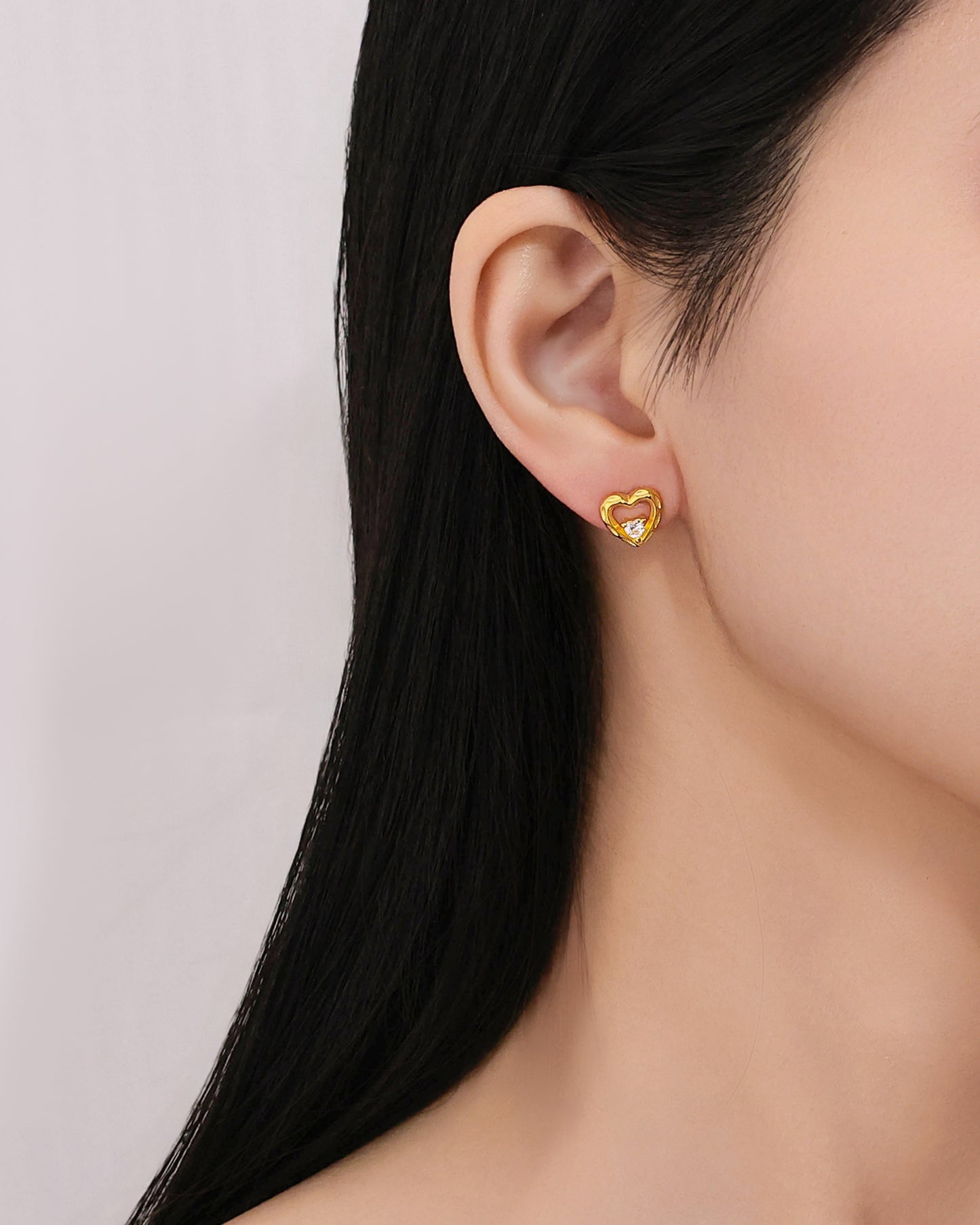 GOLDEN HEART WHISPER STUDS