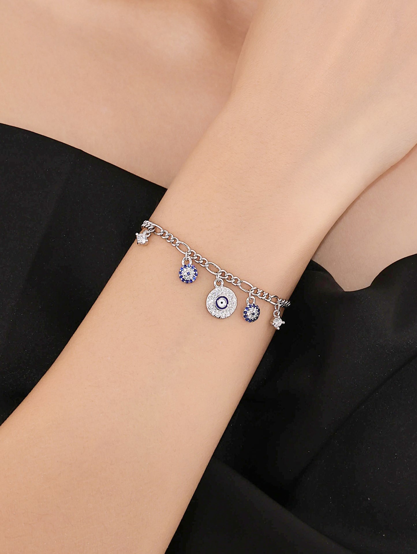EVIL EYE CHARM HALO BRACELET