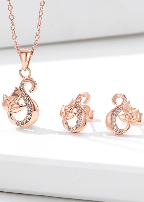 Petal Rose Gold Pendant Set